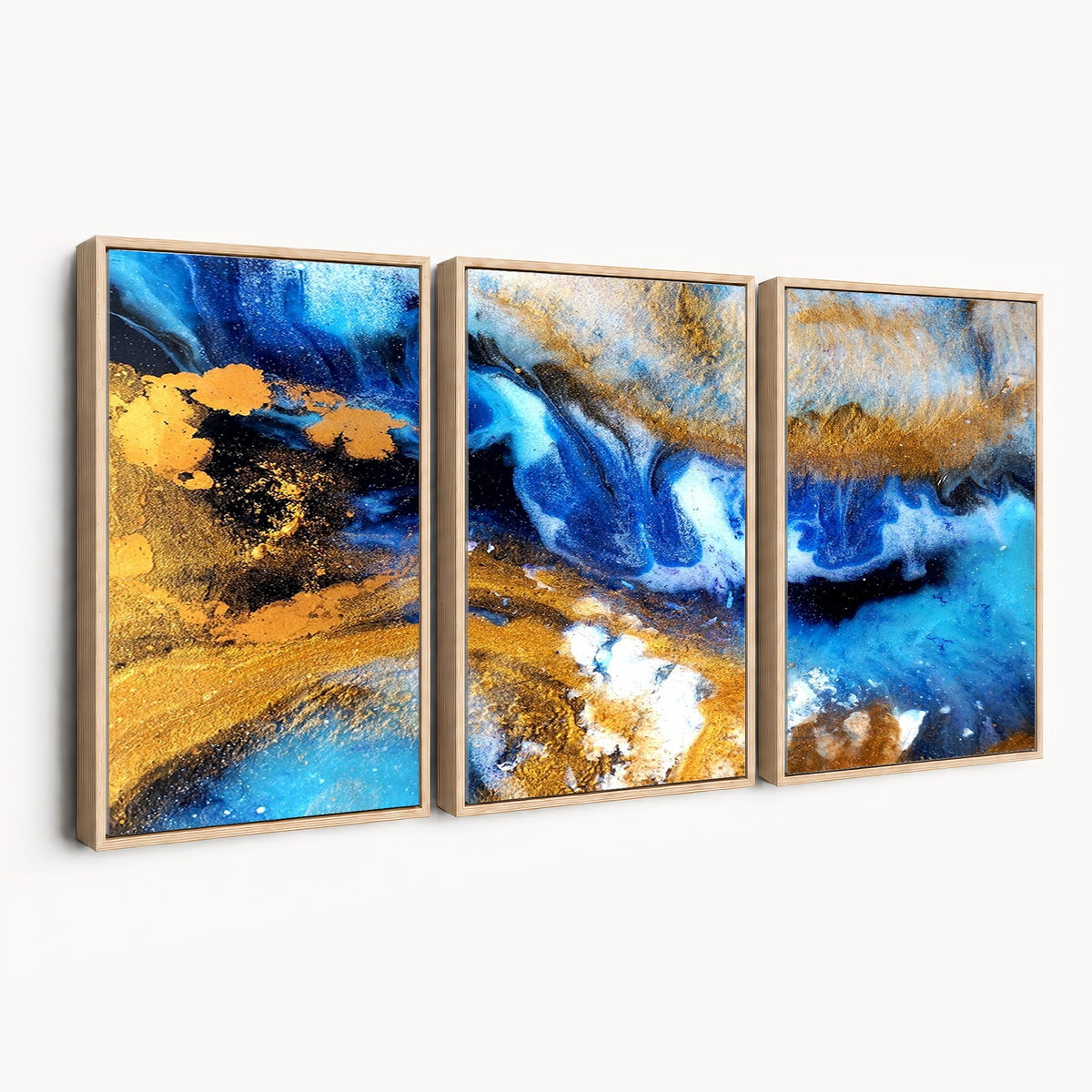 42100-_Poster-30x20 - Large Abstract Wall Art Print | Gold and Blue Abstract Canvas Wall Art