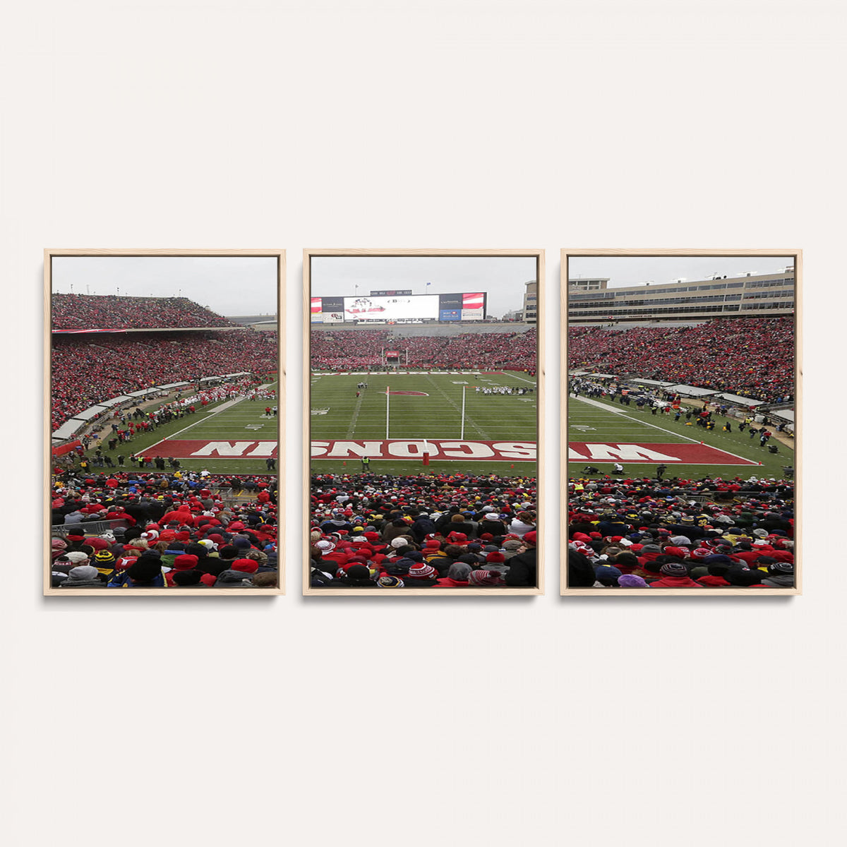 23461-MGV-CV-36X24 - Wisconsin Badgers Team Print Canvas, Madison Camp Randall Stadium Wall Art
