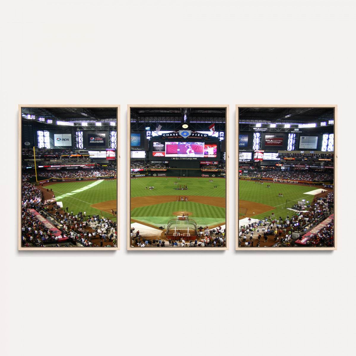 91630-MGV-CV-36X24 - Arizona Diamondbacks Baseball Team Print, Phoenix Chase Field Baseball Stadium Wall Art