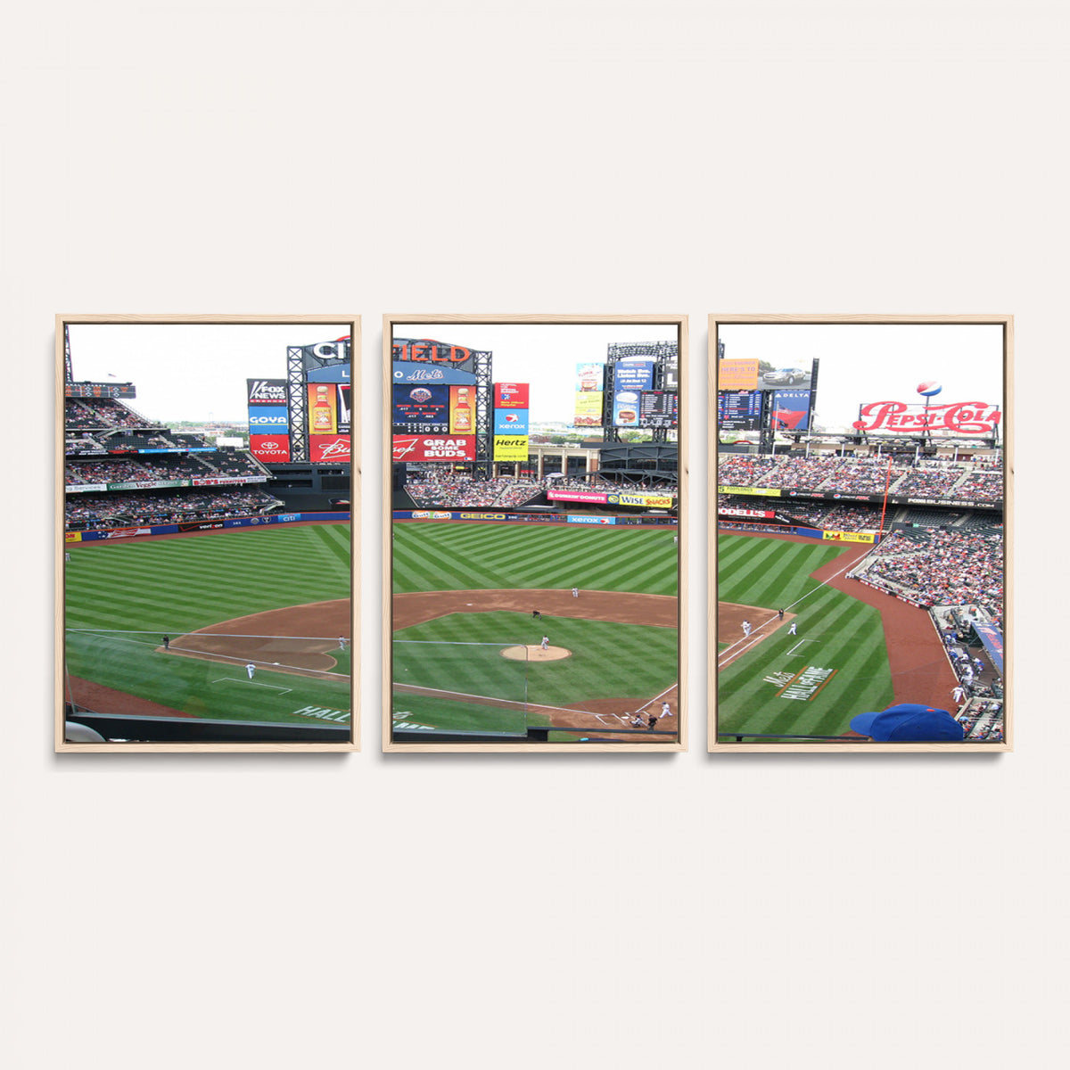 64829-MGV-CV-36X24 - New York Mets Baseball Team Print, Citi Field Baseball Stadium Wall Art