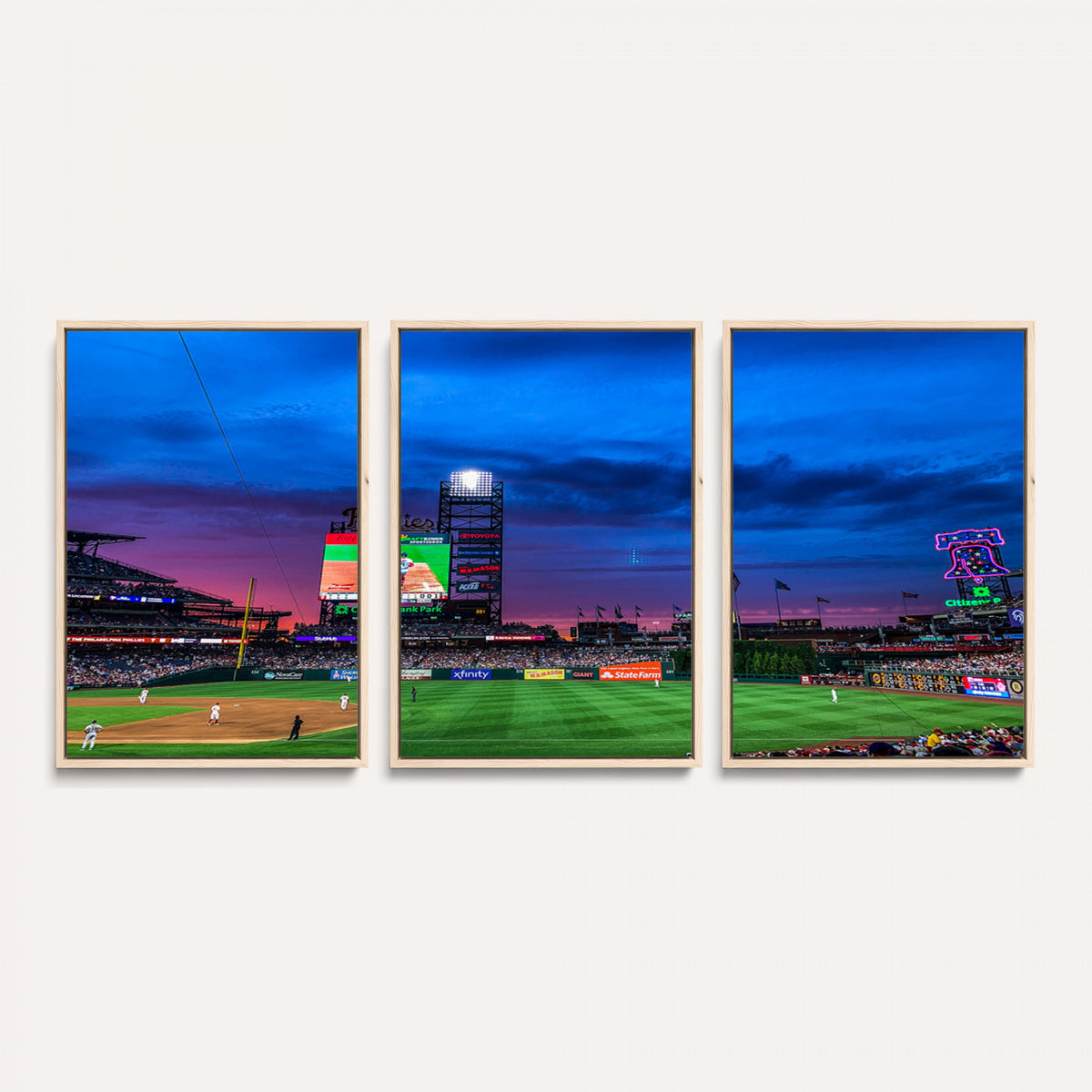 20427-MGV-CV-36X24 - Philadelphia Phillies Baseball Team Print, Citizens Bank Park, Extra Large Game Room Wall Decor