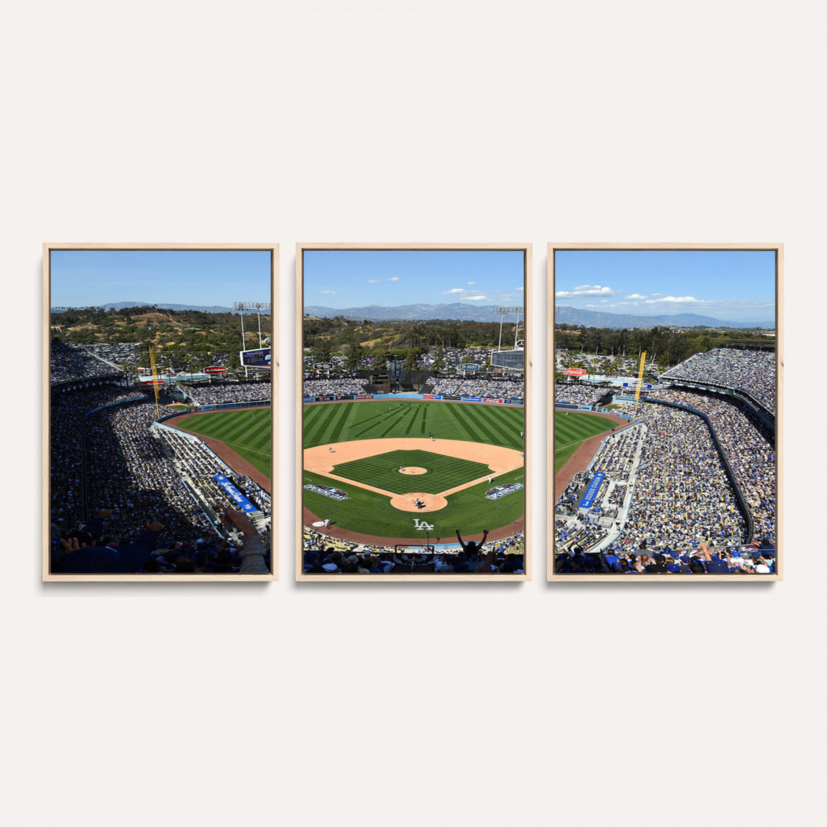 20436-MGV-CV-36X24 - Los Angeles Dodgers Dodger Stadium Wall Art Canvas Print, Framed and Ready to Hang