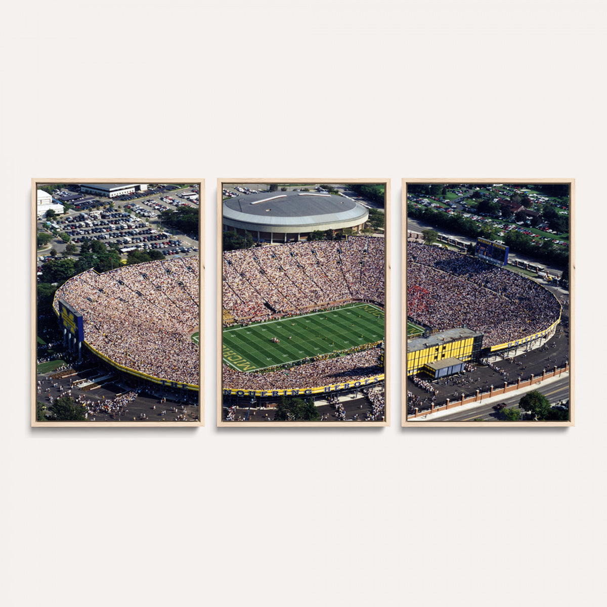 27314-MGV-CV-36X24 - Michigan Wolverines Football Team Print, Ann Arbor Michigan Stadium Wall Art
