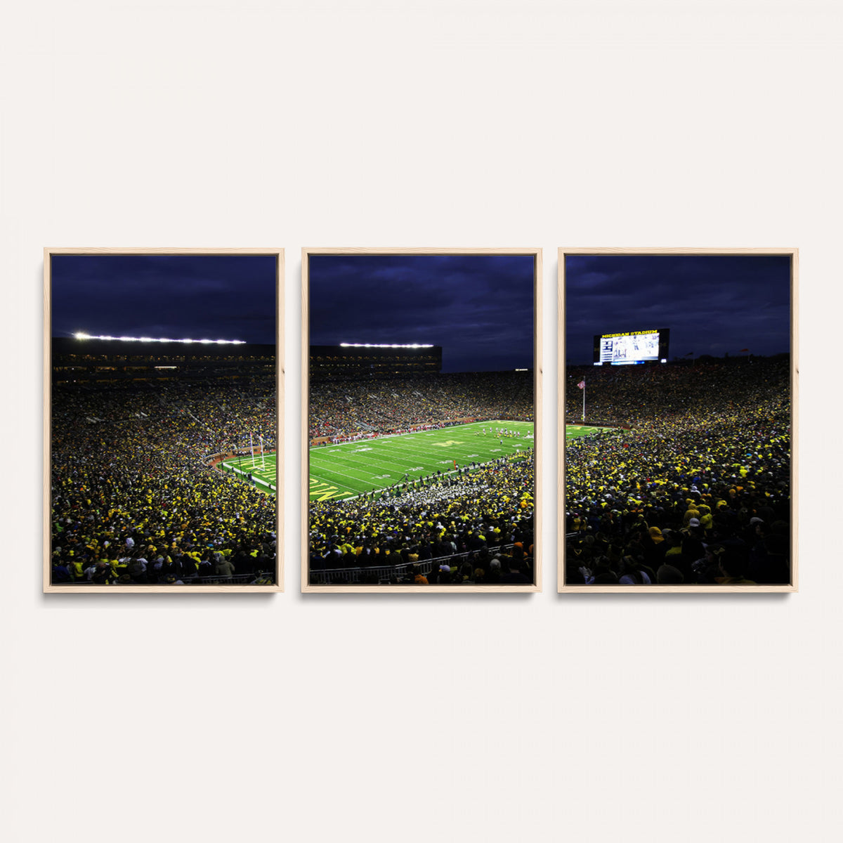 15448-MGV-CV-36X24 - Michigan Wolverines Football Canvas Wall Decor, Football Team Print, Ann Arbor Michigan Stadium