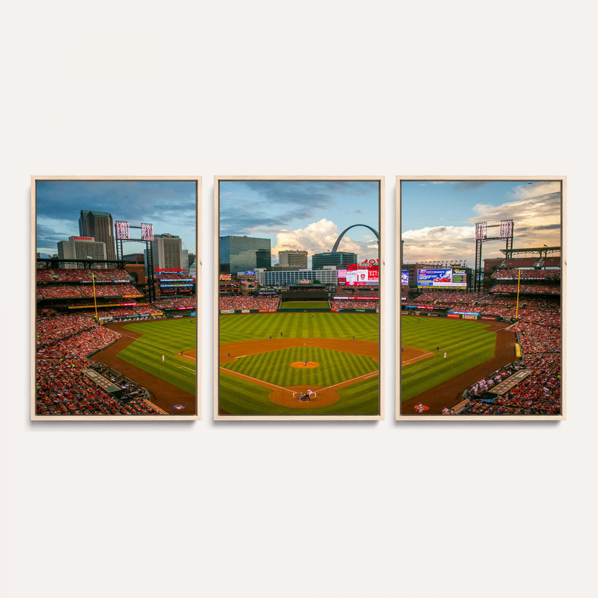 34054-MGV-CV-36X24 - St. Louis Cardinals Baseball Team Print, Busch Stadium Wall Art, Framed and Ready to Hang