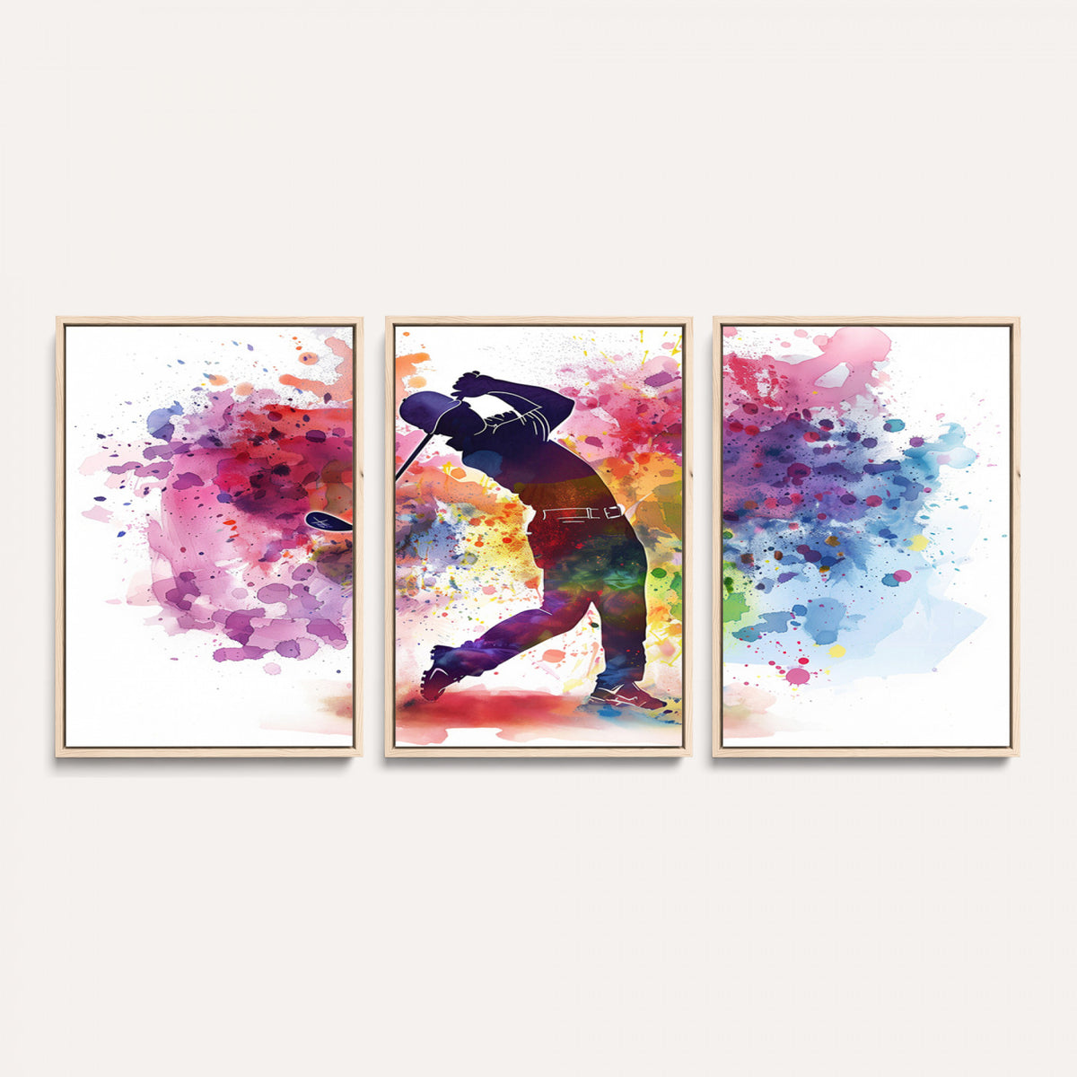 66537-MGV-CV-36X24 - Colorful Golfer Swing Wall Art Canvas Print, Ready to Hang