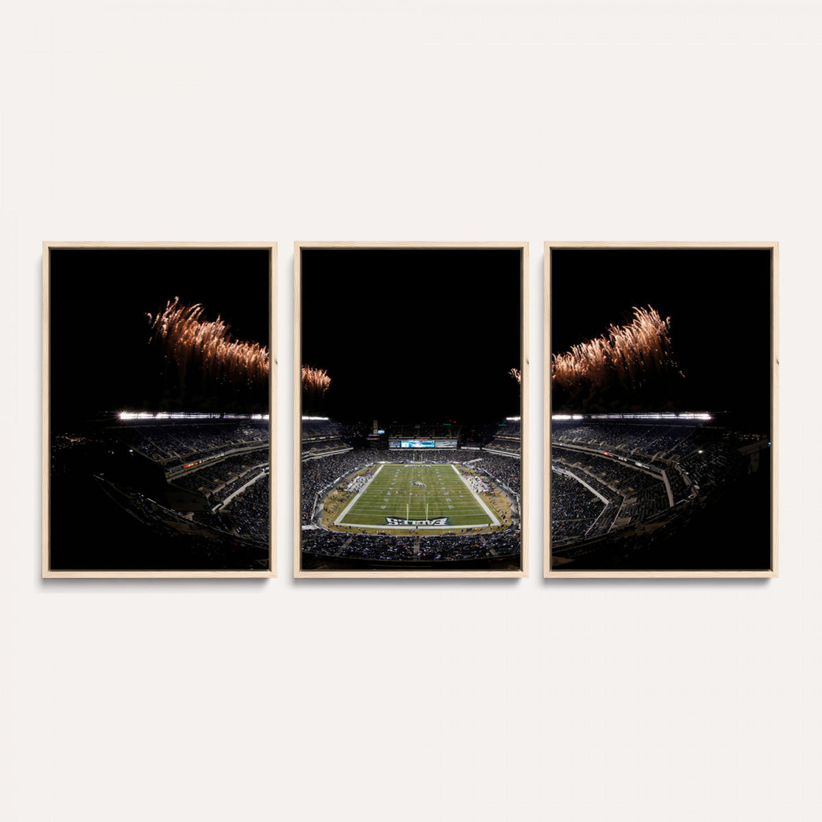 89680-MGV-CV-36X24 - Eagles Field Stadium Wall Art, Philadelphia Eagles Football, Framed and Ready to Hang