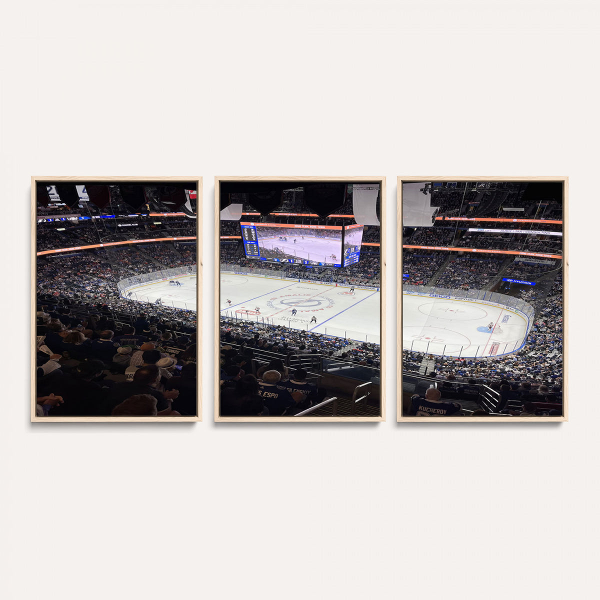 51641-MGV-CV-36X24 - Amalie Arena Florida Wall Art Canvas Print, NHL Hockey, Framed and Ready to Hang