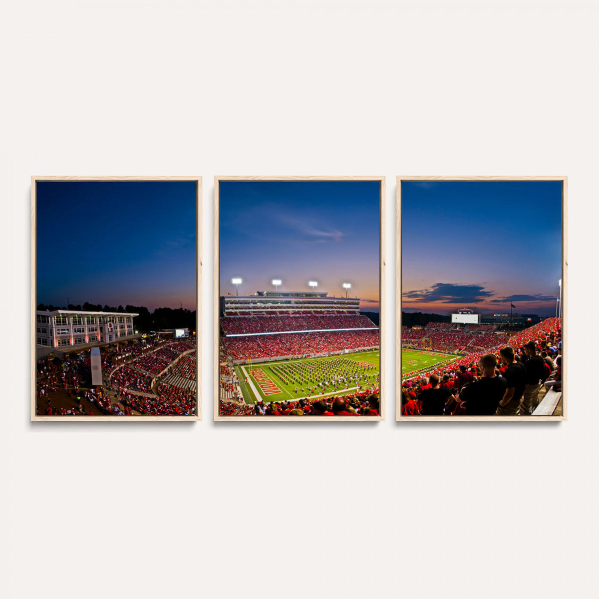 33313-MGV-CV-36X24 - NC State Wolfpack Football Team Print - Raleigh Carter-Finley Stadium Wall Art Canvas Print