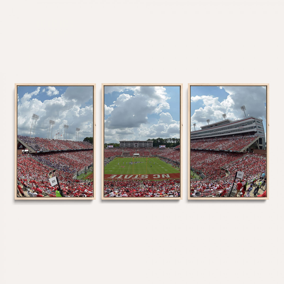 30640-MGV-CV-36X24 - NC State Wolfpack Football Team Print Canvas- Raleigh Carter-Finley Stadium Wall Art Canvas Print