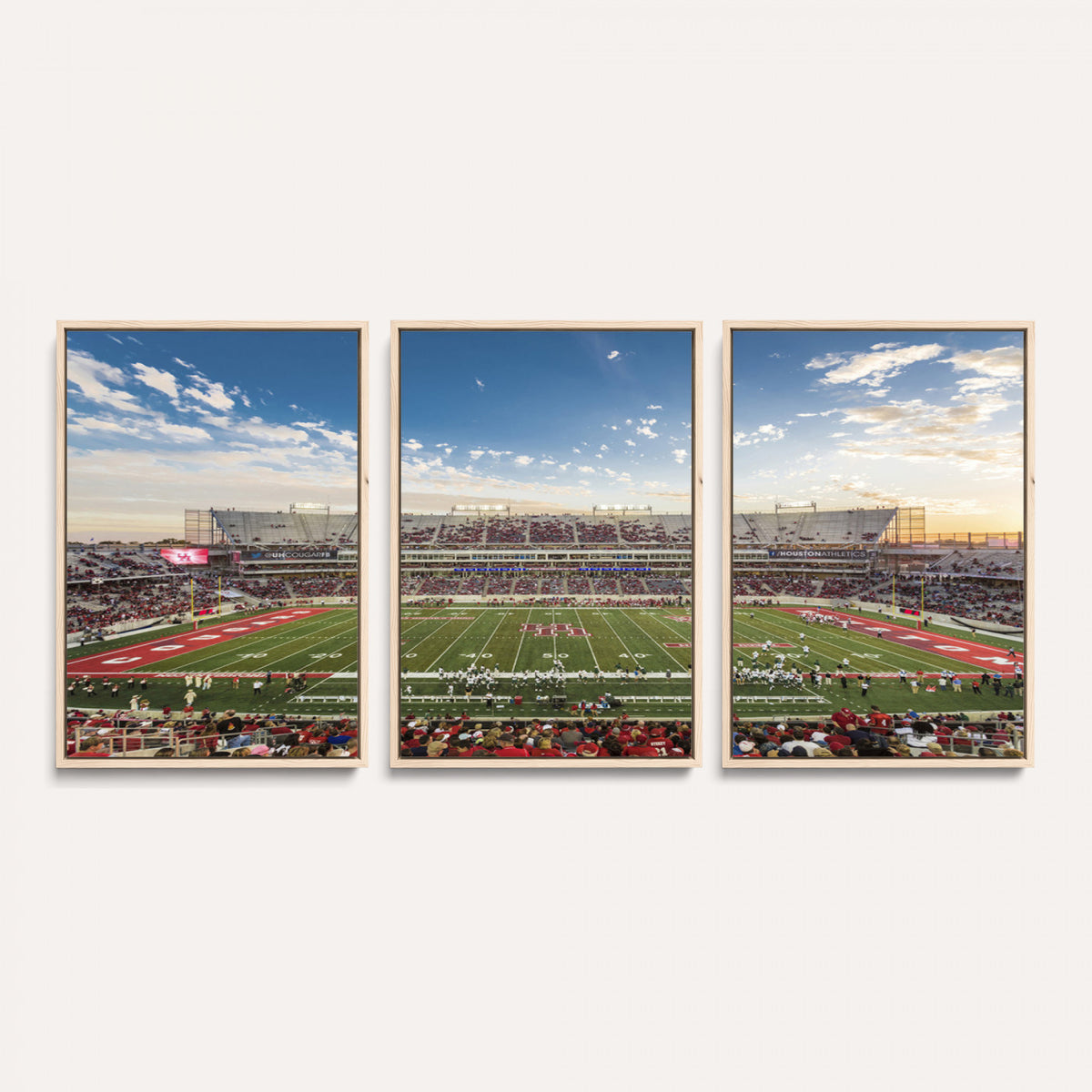36612-MGV-CV-36X24 - Framed Houston Cougars Football Team Print - Houston TDECU Stadium Wall Art Canvas Print