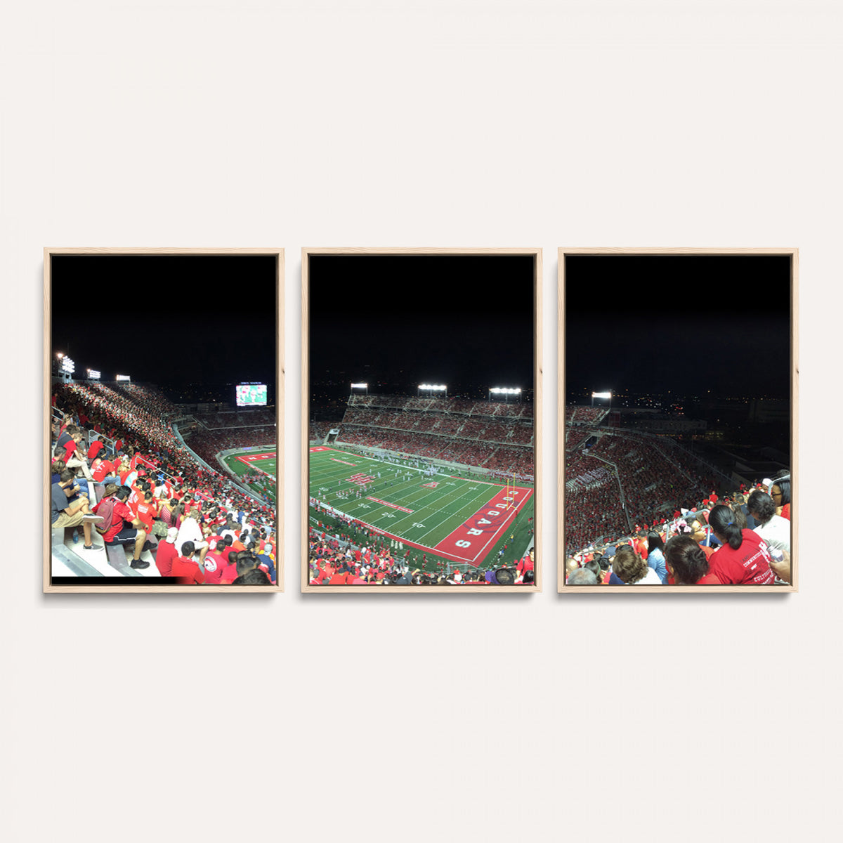 67036-MGV-CV-36X24 - Houston Cougars Football Team Print - Houston TDECU Stadium Wall Art Canvas Print