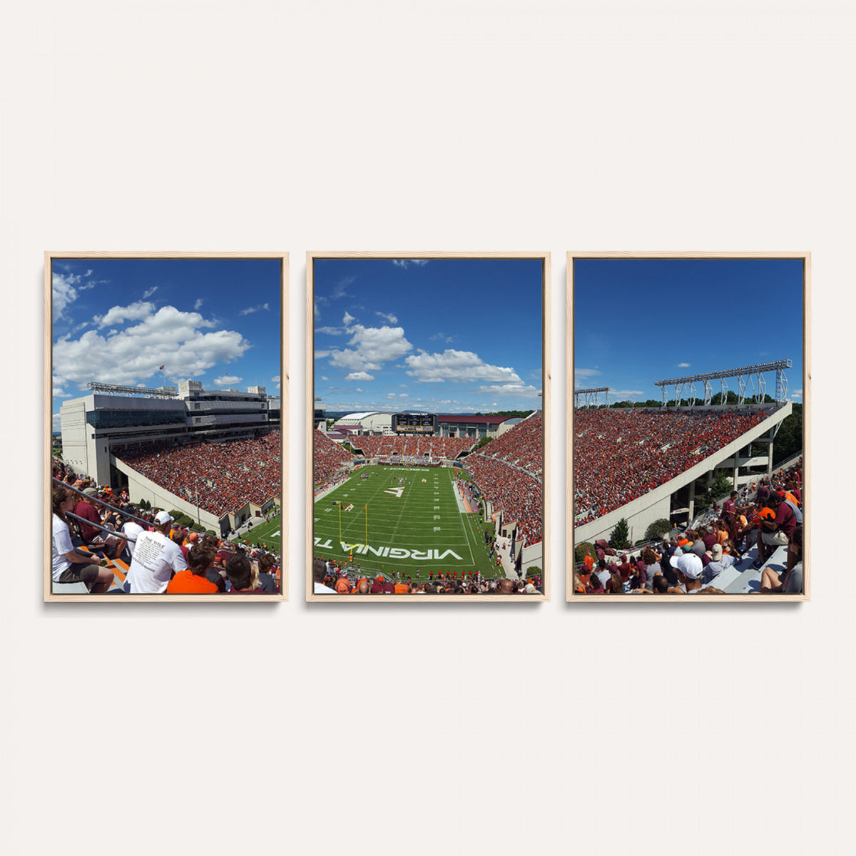 87769-MGV-CV-36X24 - Virginia Tech Hokies Football Team Print - Blacksburg Lane Stadium Wall Art Canvas Print