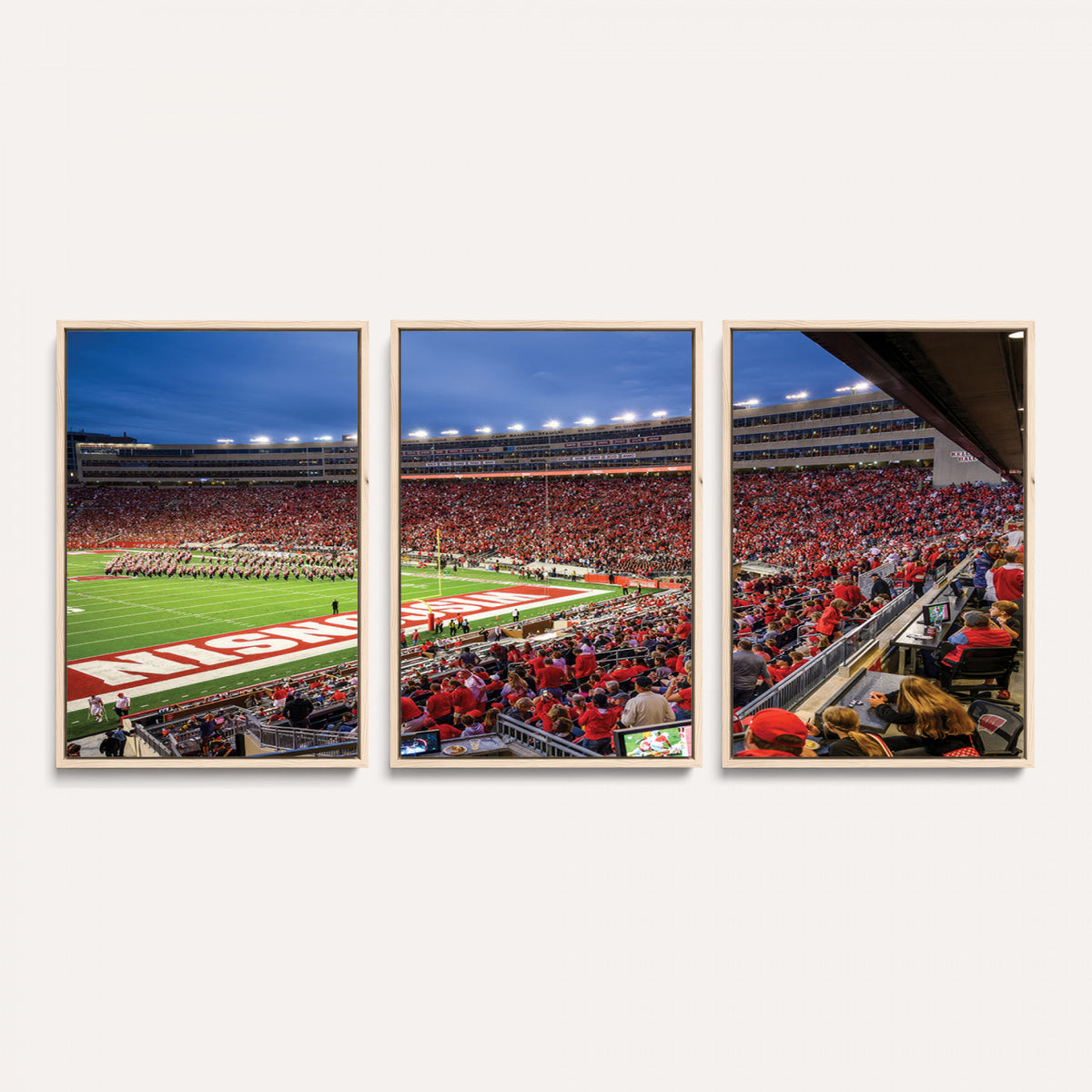 57601-MGV-CV-36X24 - Wisconsin Badgers Football Team Print - Madison Camp Randall Stadium Wall Art, Wisconsin Badgers