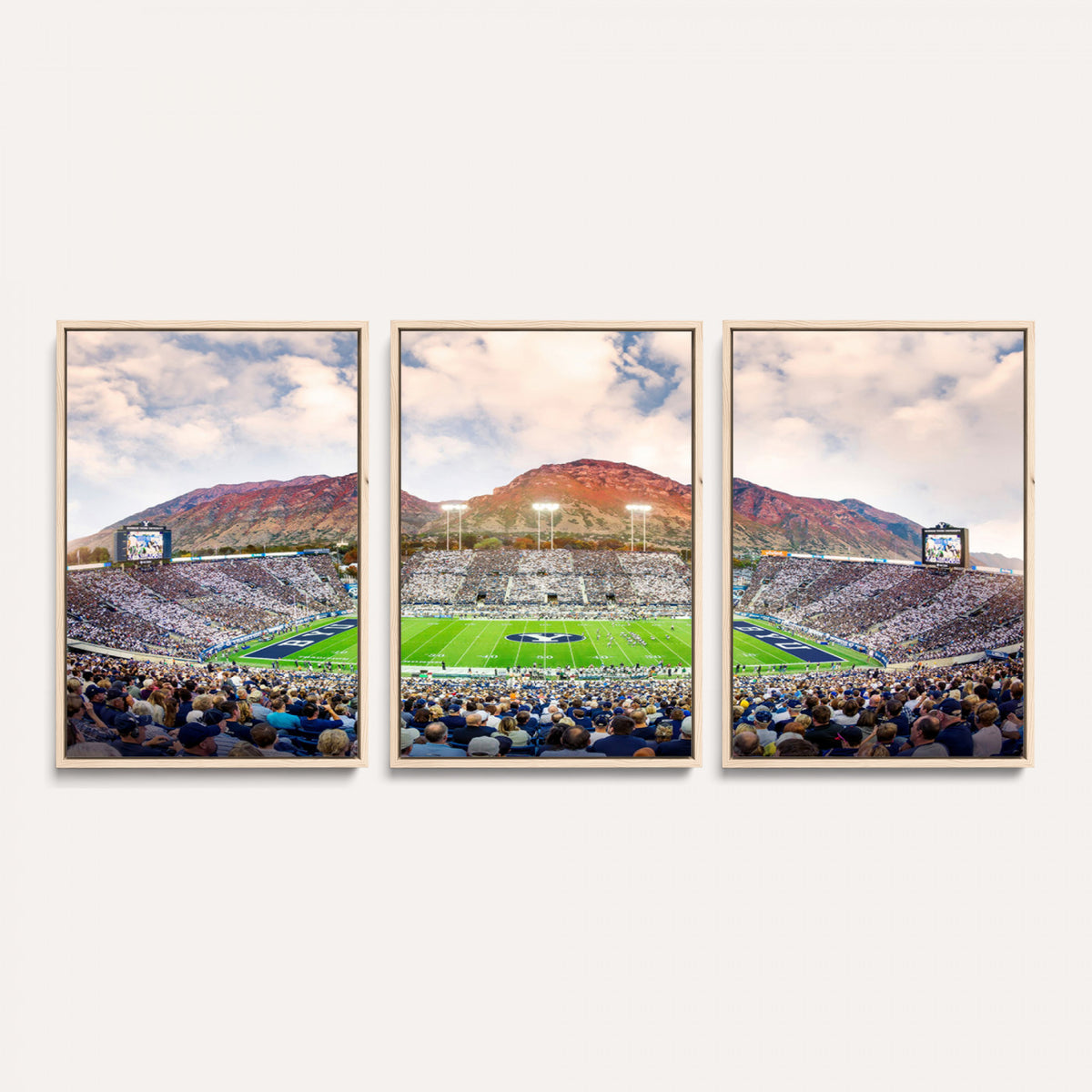 85734-MGV-CV-36X24 - Brigham Young University Cougars Football Team Print - Provo LaVell Edwards Stadium Wall Art Canvas