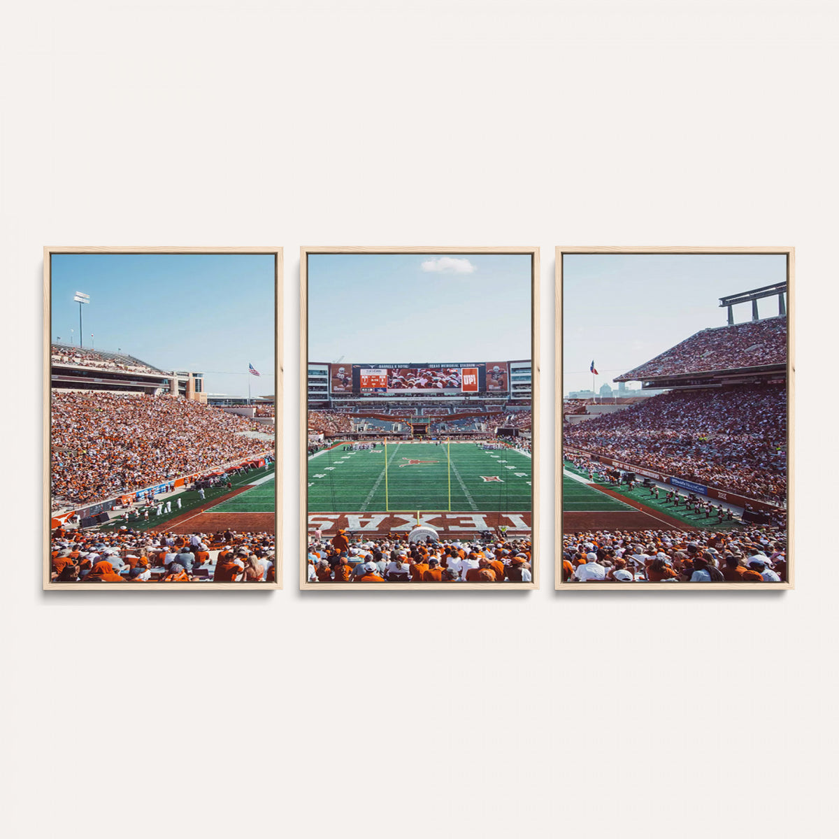 14826-MGV-CV-36X24 - Framed Texas Memorial Stadium Canvas, University of Texas Longhorns Football Team Print - Austin