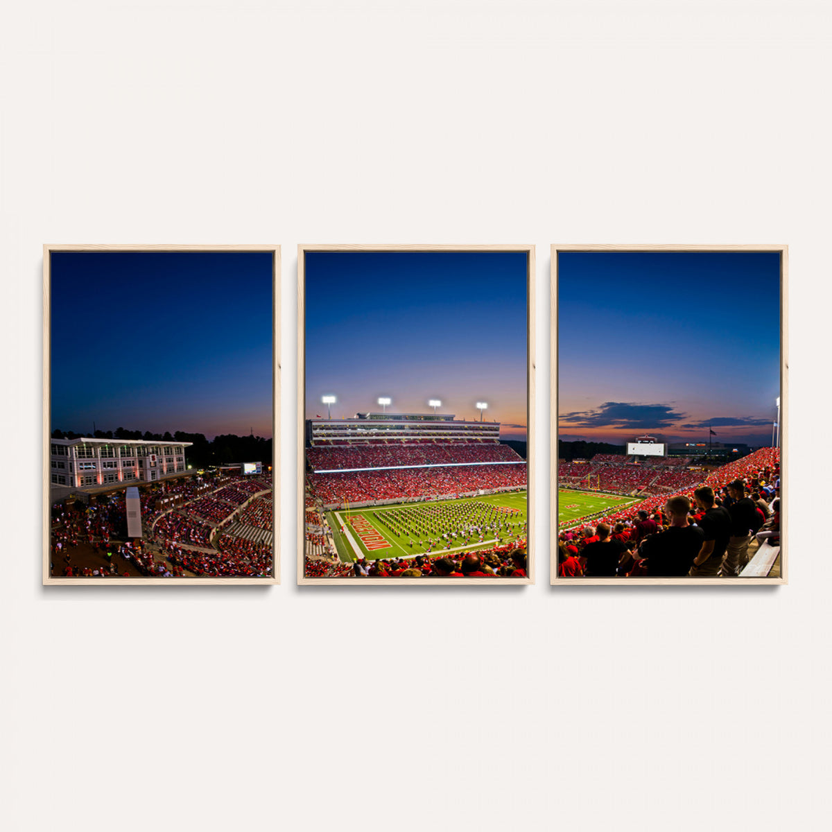 76202-MGV-CV-36X24 - Wolfpack Football Team Wall Art Print - Raleigh Carter-Finley Stadium Wall Art Canvas Print