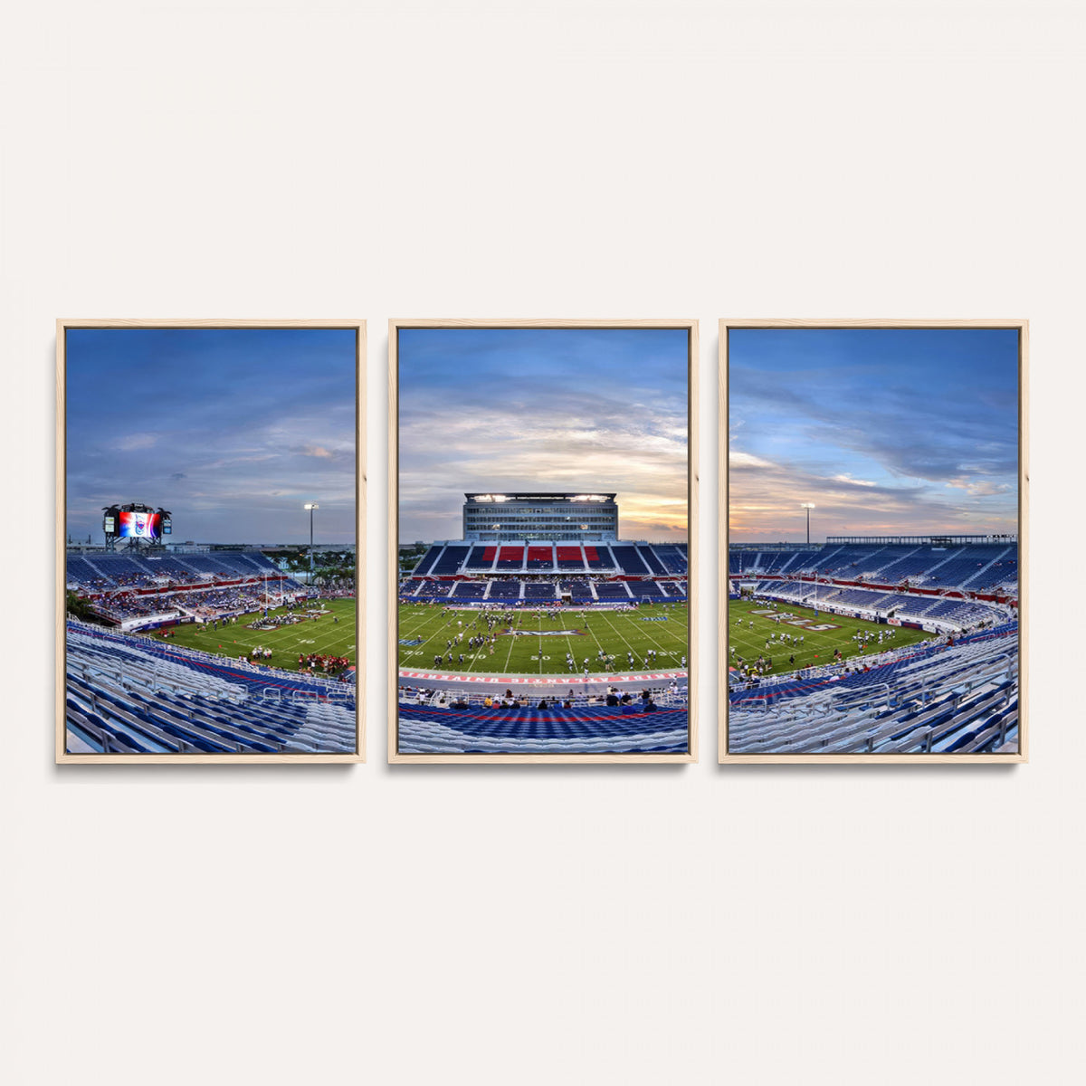 69559-MGV-CV-36X24 - Florida Atlantic University Owls Football Team Print - Boca Raton FAU Stadium Wall Art Canvas Print