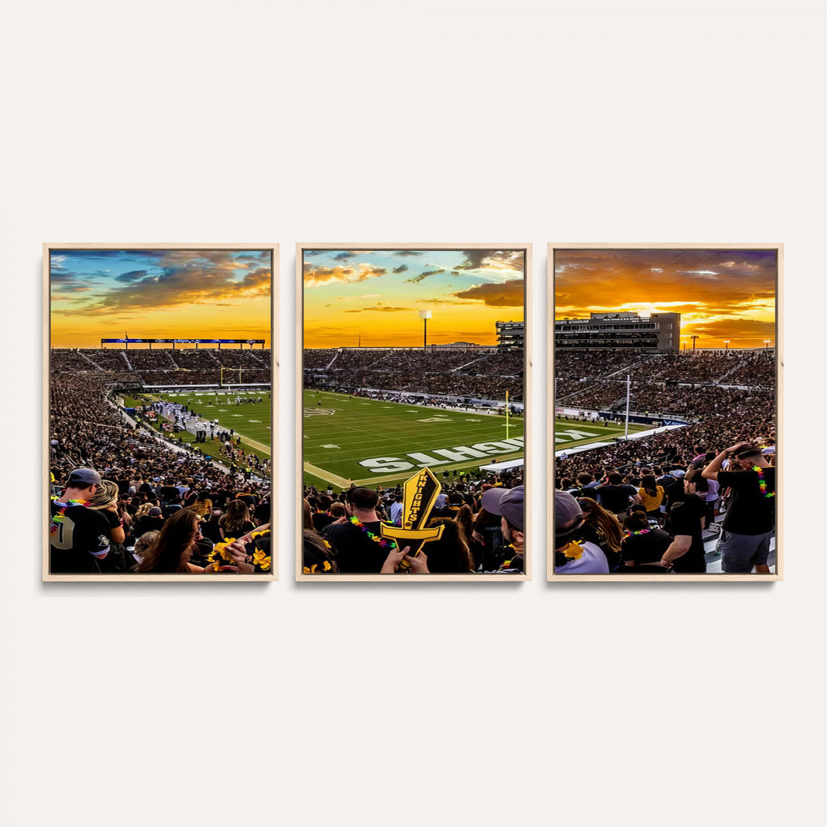 66803-MGV-CV-36X24 - UCF Knights Football Team Print - Orlando FBC Mortgage Stadium, UCF Knights Wall Art Canvas Print