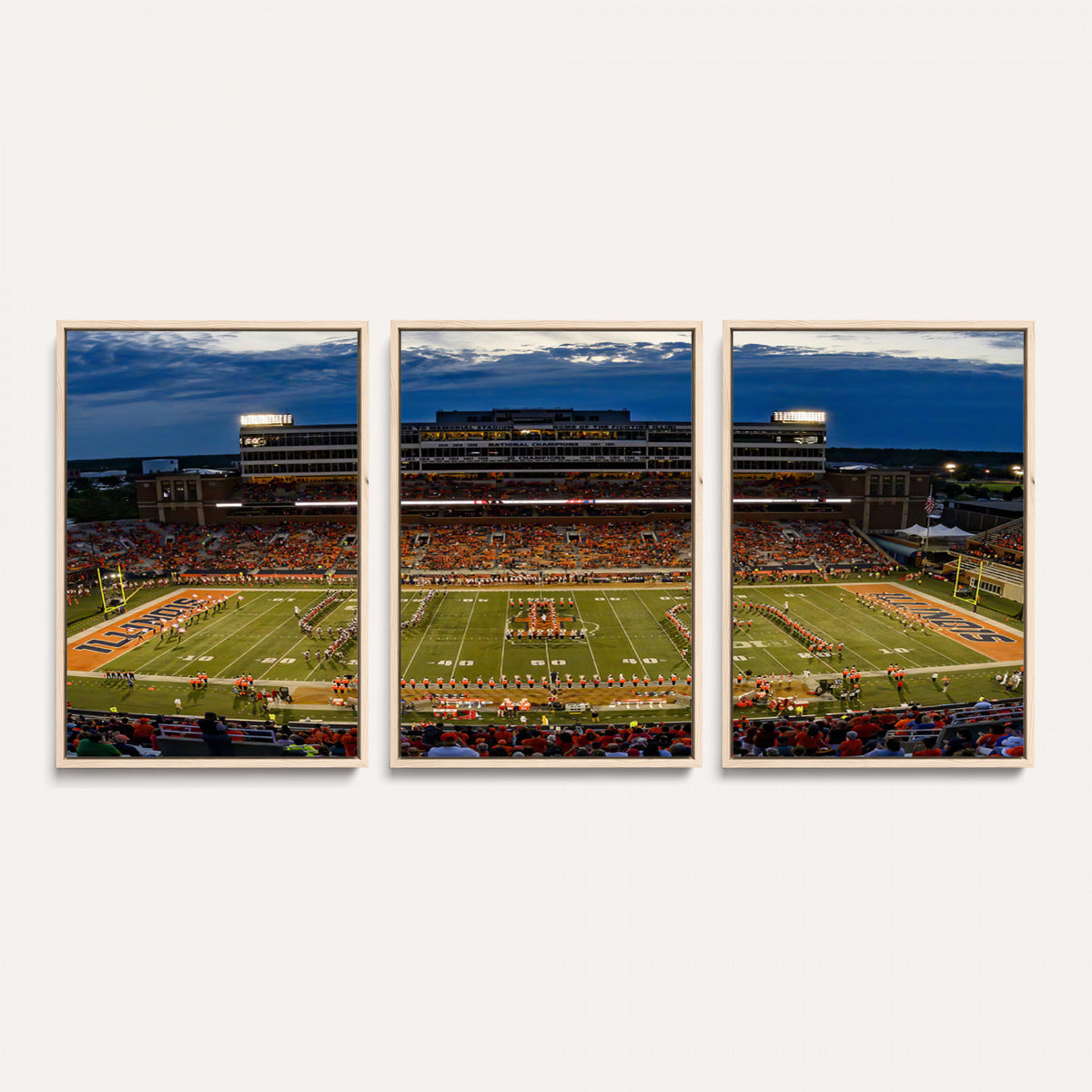 44513-MGV-CV-36X24 - University of Illinois Fighting Illini Football Team Print - Champaign Illinois Memorial Stadium