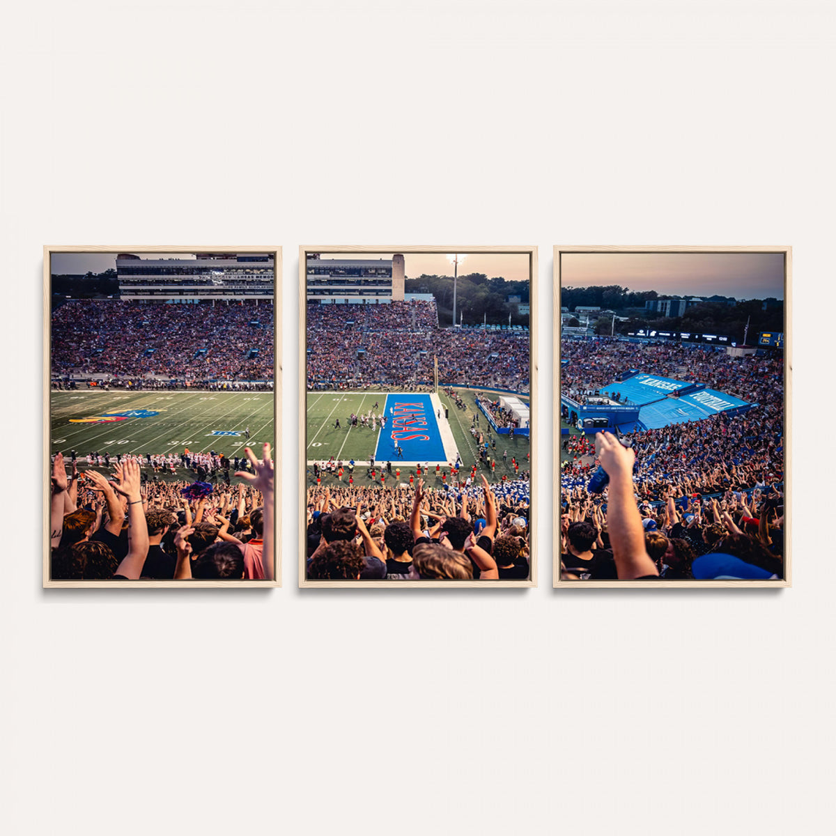 40169-MGV-CV-36X24 - University of Kansas Jayhawks Football Team Art Print - Lawrence Kansas Memorial Stadium Wall Art