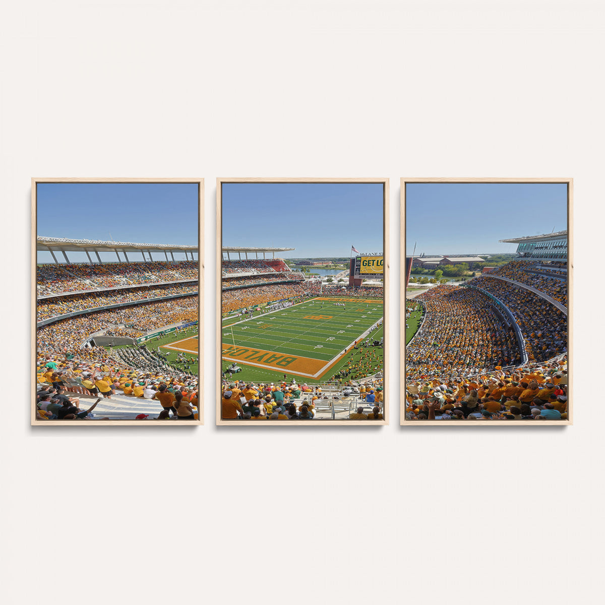 49912-MGV-CV-36X24 - Baylor University Bears Football Team Print - Waco McLane Stadium Wall Art Canvas Print