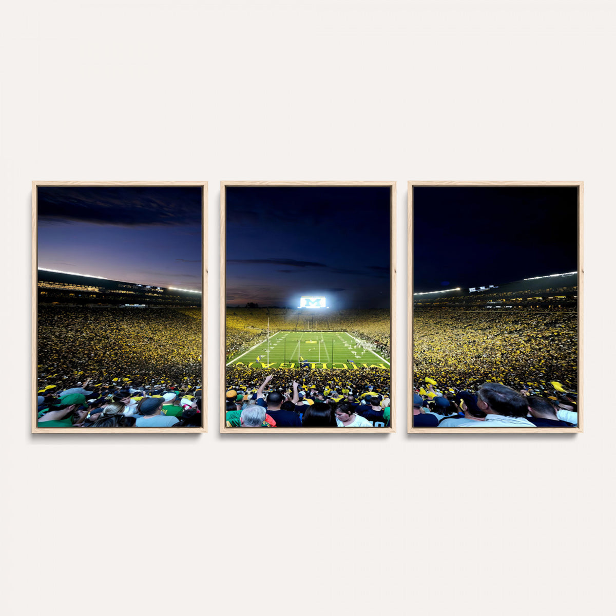 22115-MGV-CV-36X24 - University of Michigan Wolverines Football Team Print - Ann Arbor Michigan Stadium Canvas Print