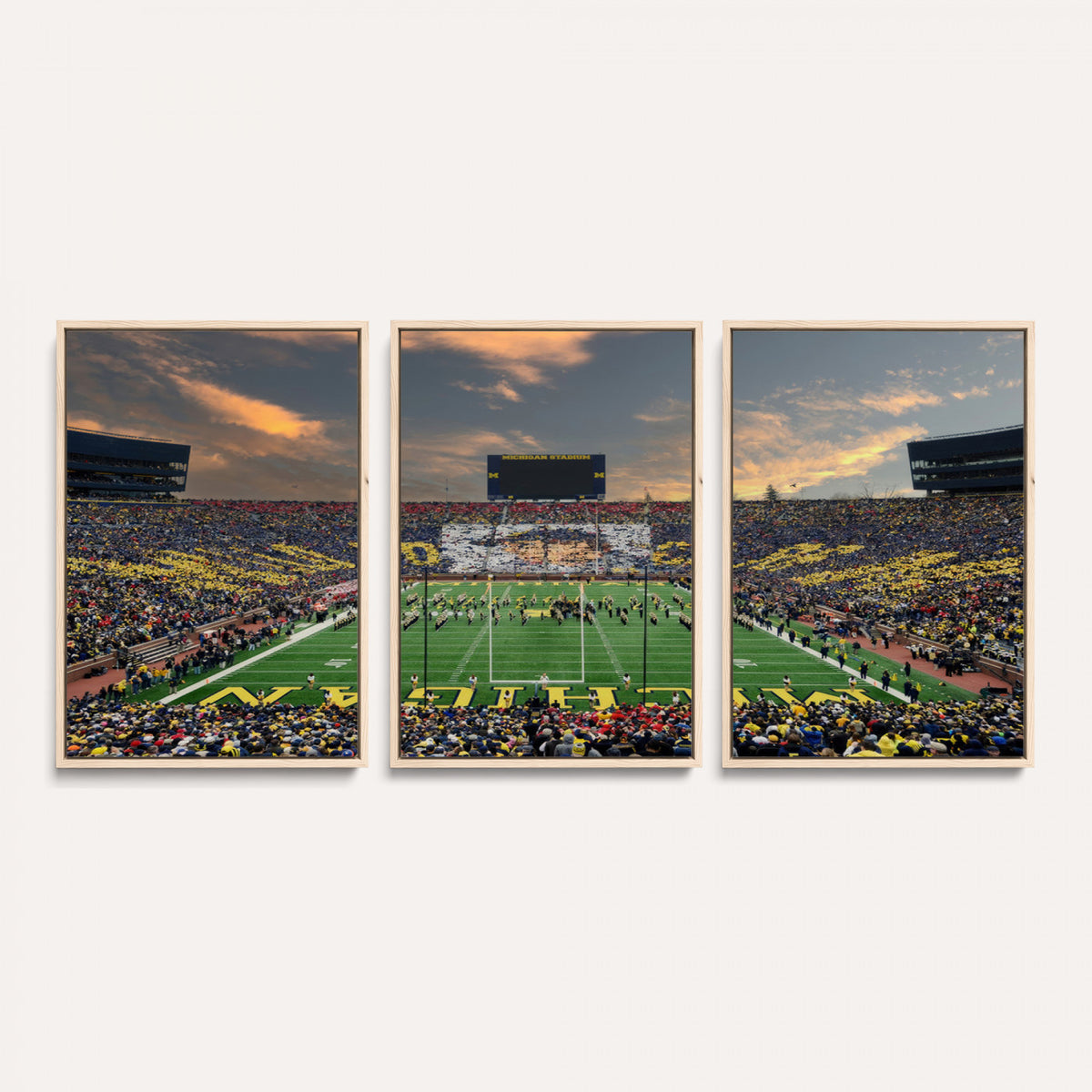81843-MGV-CV-36X24 - University of Michigan Wolverines Print Canvas, Football Team Print - Ann Arbor Michigan Stadium