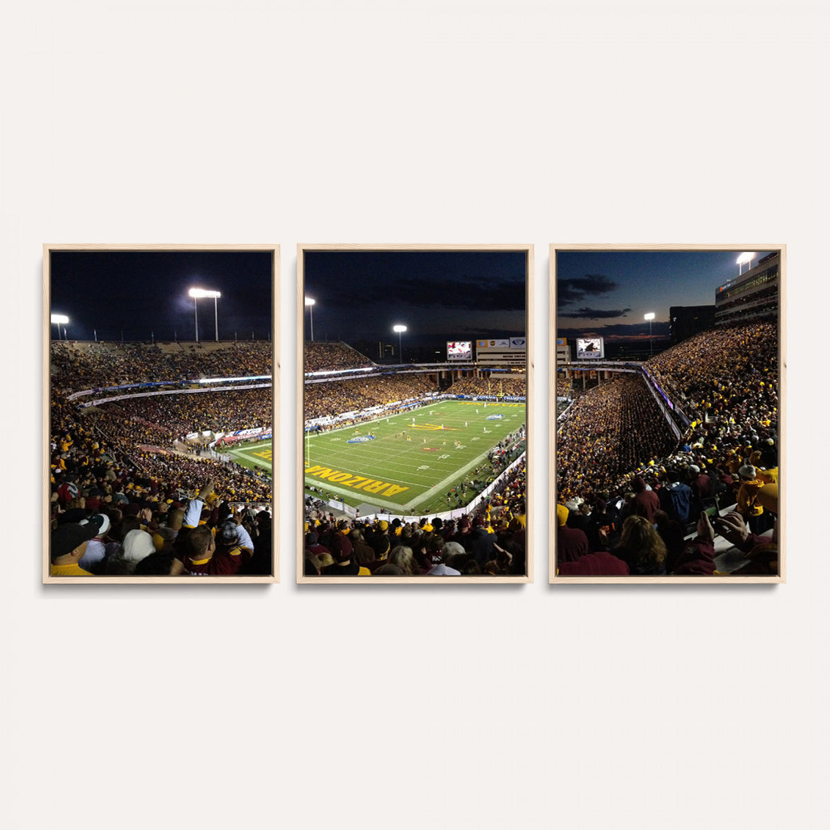 75716-MGV-CV-36X24 - ASU Sun Devils Football Team Print Canvas - Phoenix Mountain America Stadium Wall Art Canvas Print