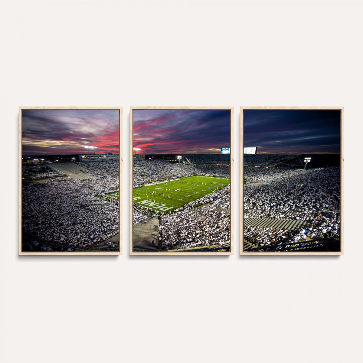 37304-MGV-CV-36X24 - Penn State Nittany Lions Football Team Print - University Park Beaver Stadium Art Canvas Print