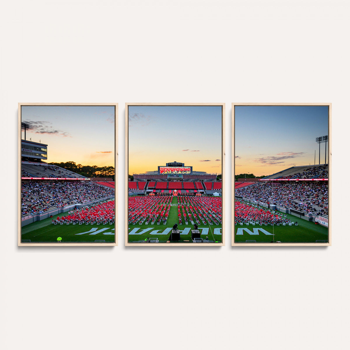35266-MGV-CV-36X24 - NC State Wolfpack Football Team Print Wall Art - Raleigh Carter-Finley Stadium Wall Art Canvas Print