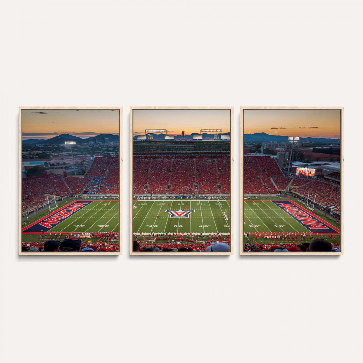 45563-MGV-CV-36X24 - Arizona Wildcats Football Team Print - Tucson Arizona Stadium Wall Art Canvas Print