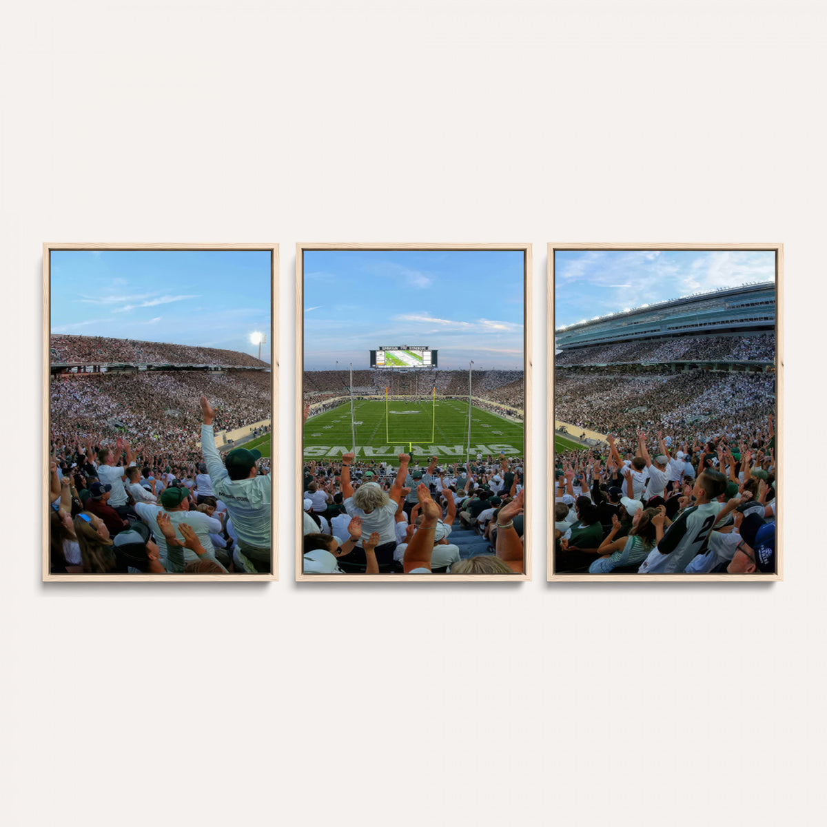 73105-PAN-FL-20X10 - Michigan State Spartans Football Team Art Print - East Lansing Spartan Stadium Wall Art Canvas Print