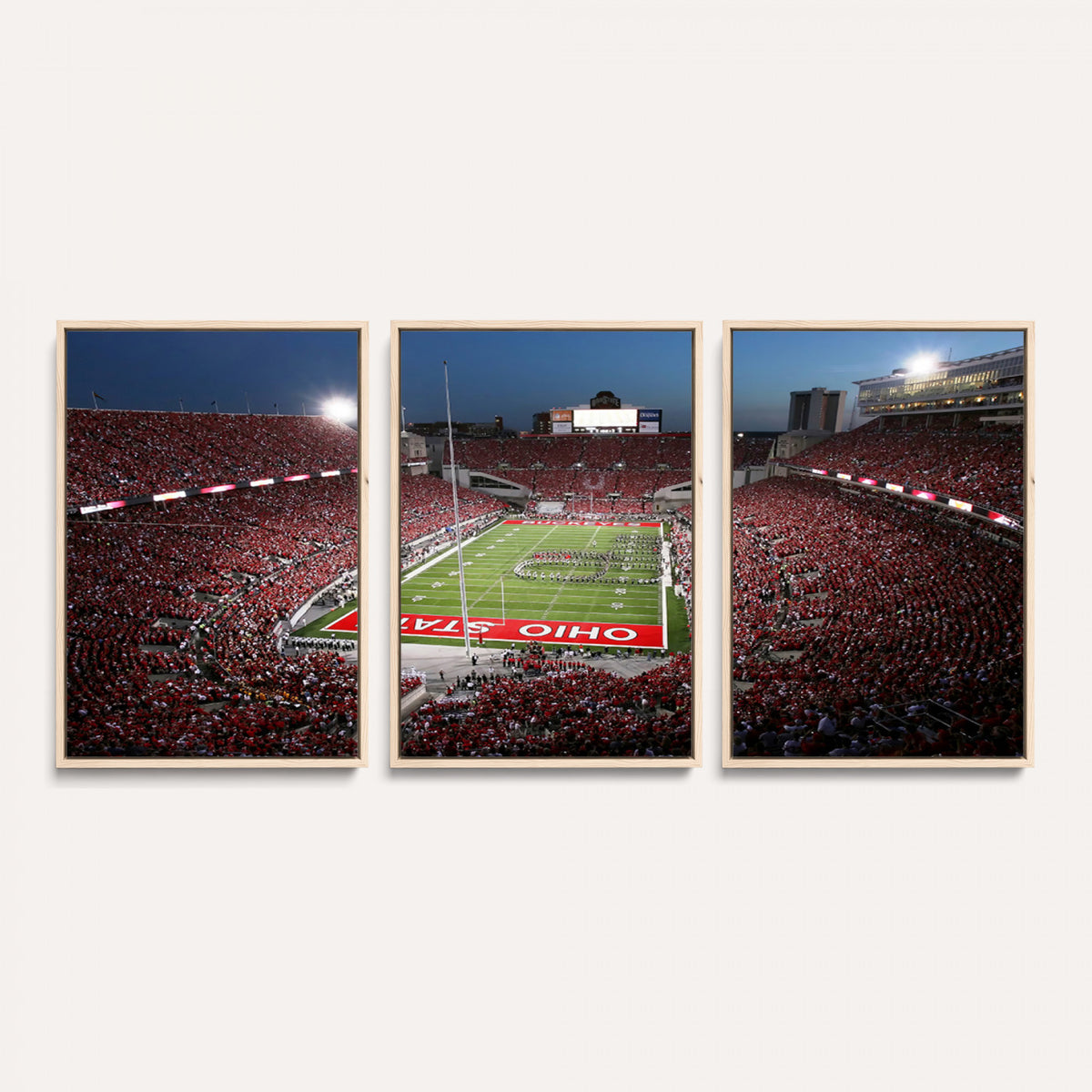 98743-PAN-FL-20X10 - Ohio State University Buckeyes Football Team Print - Columbus Ohio Stadium Wall Art Canvas Print