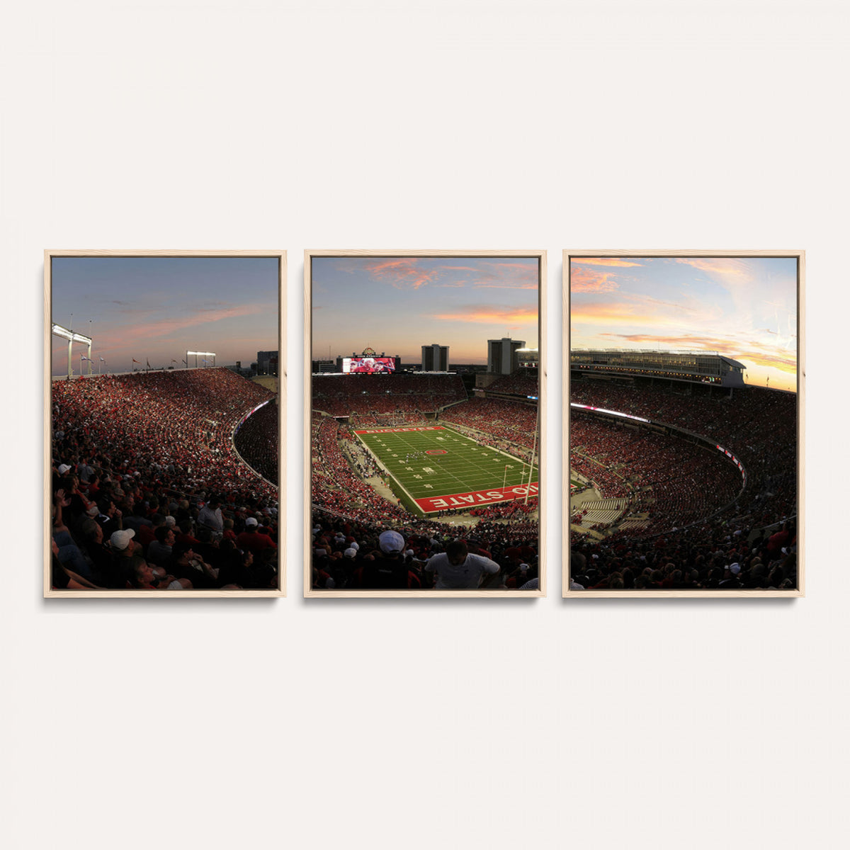 28825-PAN-FL-20X10 - Ohio State University Buckeyes Football Team Print - Columbus Ohio Stadium Wall Art Canvas Print