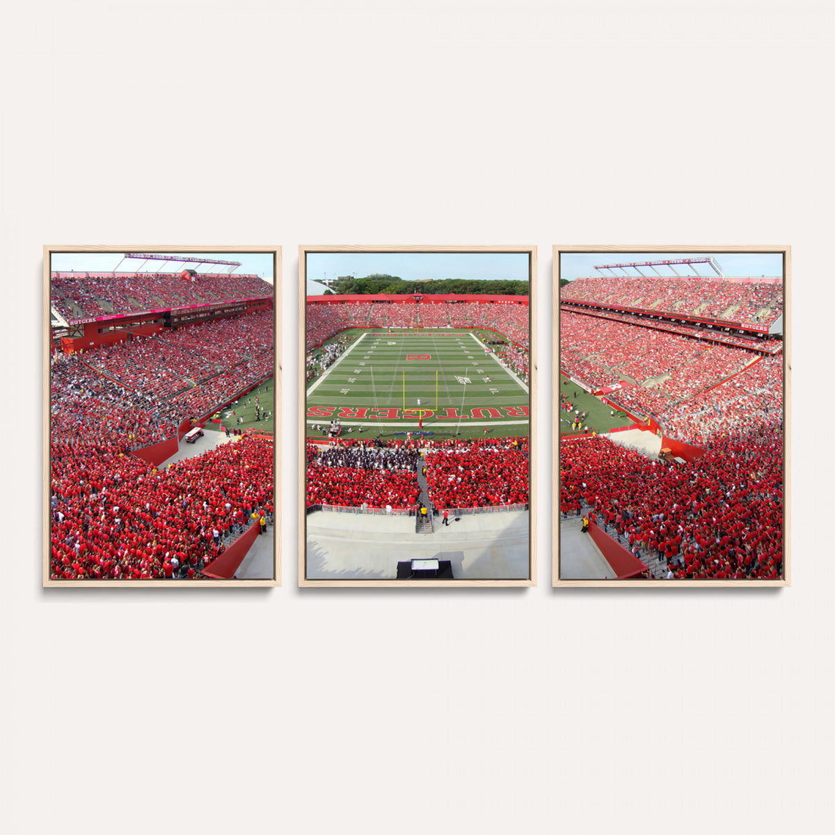 90818-PAN-FL-20X10 - Rutgers Scarlet Knights Football Team Print - Piscataway SHI Stadium Wall Art Canvas Print