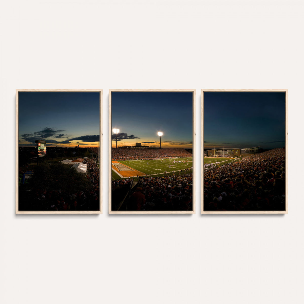 15980-PAN-FL-20X10 - Ball State Cardinals Football Team Print - Muncie Scheumann Stadium Wall Art Canvas Print