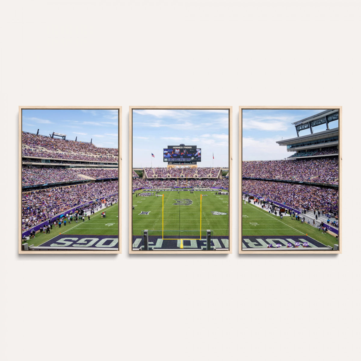 27650-PAN-FL-20X10 - TCU Horned Frogs Football Team Print - Fort Worth Amon G. Carter Stadium Wall Art Canvas Print