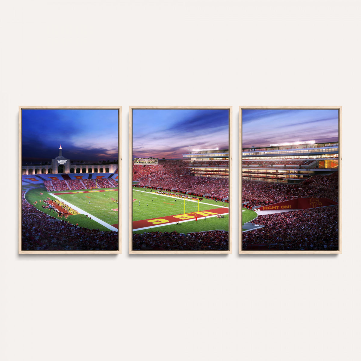 71879-MGV-CV-36X24 - The University of Southern California USC Trojans Football Team Print, Framed and Ready to Hang