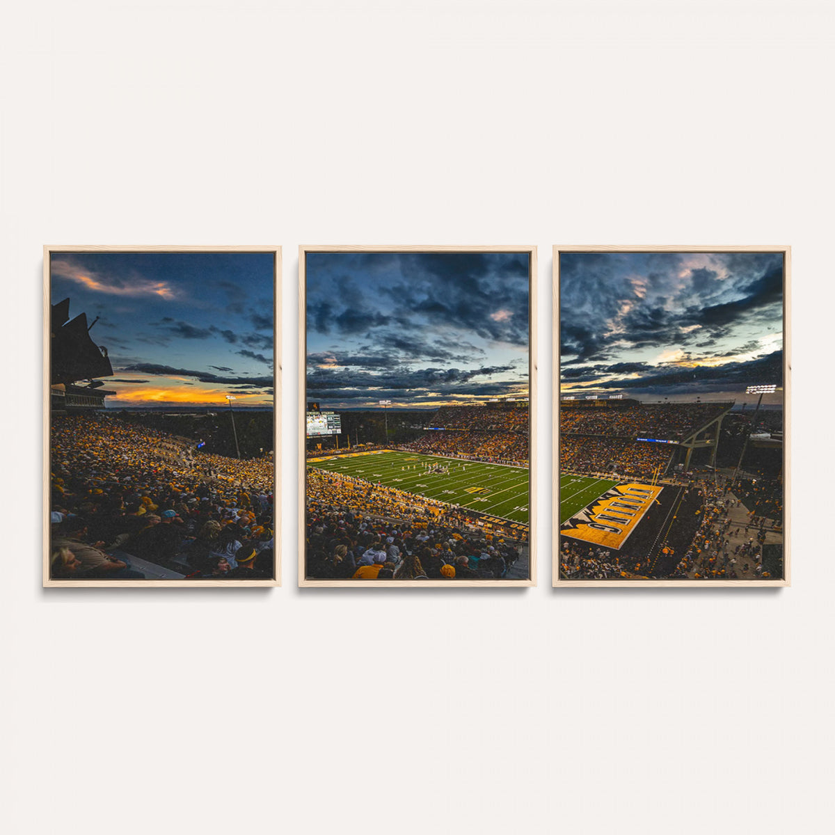 61020-MGV-CV-36X24 - University of Wyoming Cowboys Football Team Print, Laramie, Framed and Ready to Hang