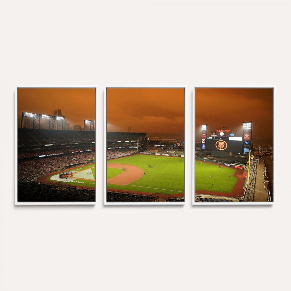 31315-MGV-CV-36X24 - San Francisco Giants Baseball Team Print, Oracle Park Stadium Wall Art Canvas Print
