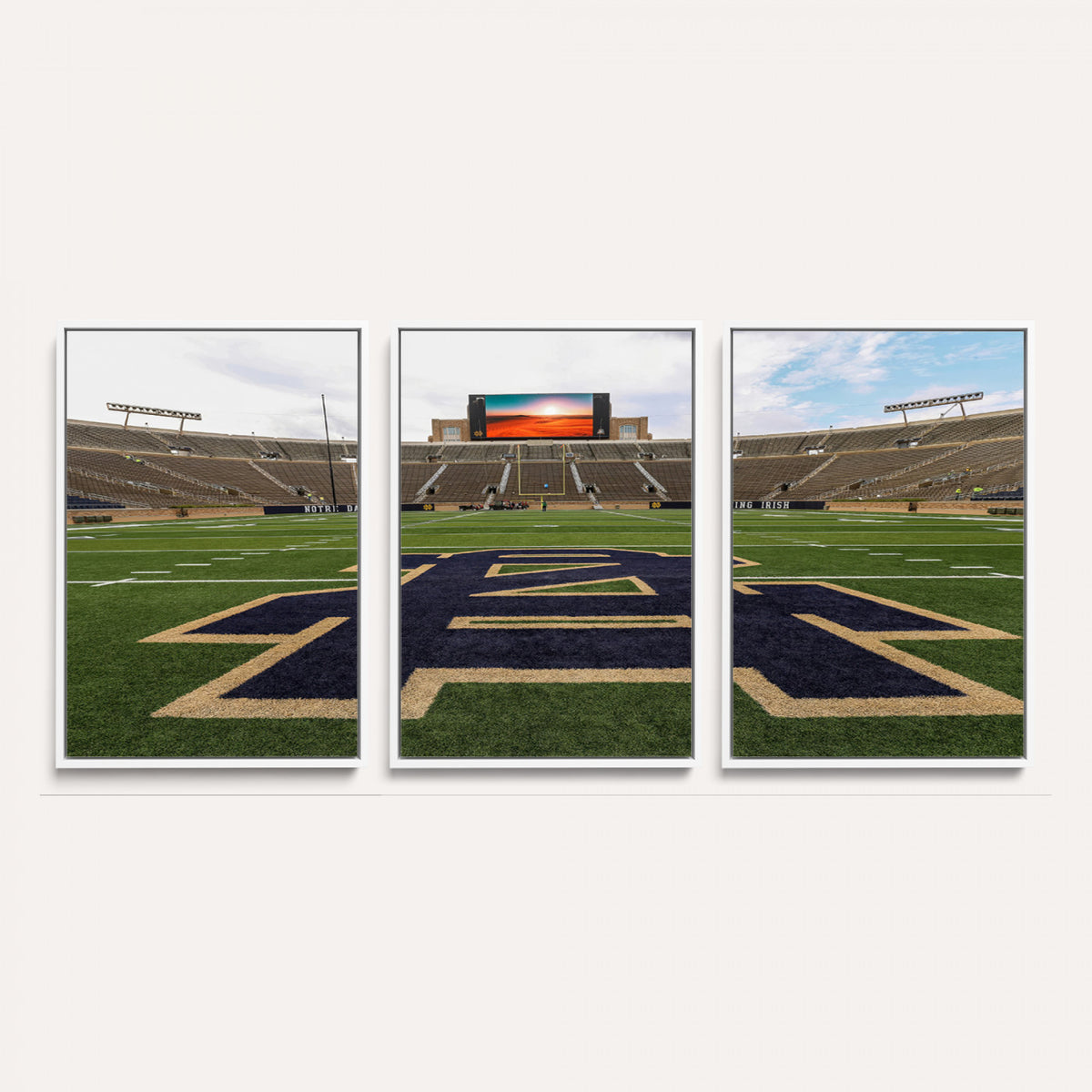 52835-MGV-CV-36X24 - Notre Dame Stadium Giclee Canvas Print | Triptych Wall Art Featuring Iconic Notre Dame Football