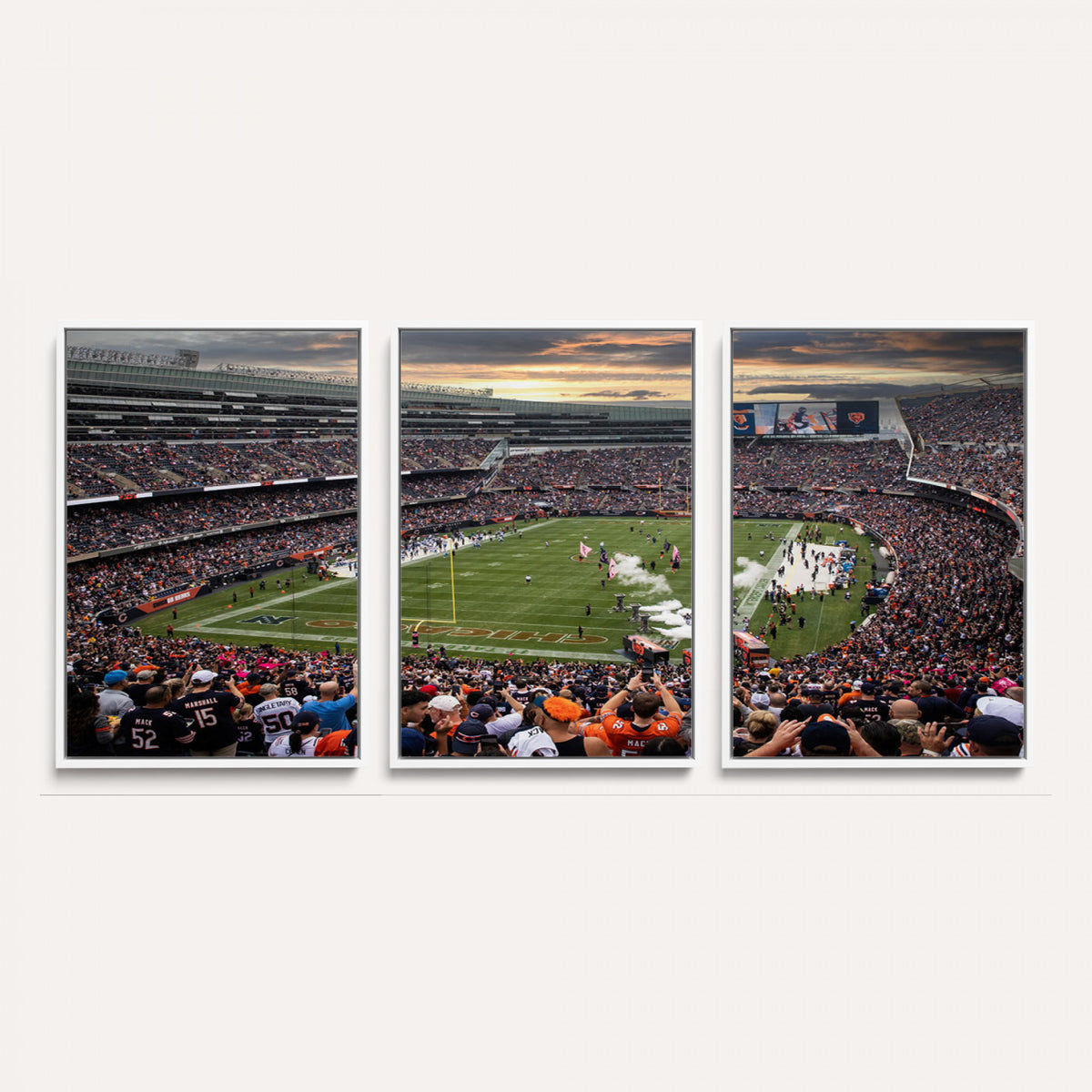 87578930-PAN-FL-20X10 - Chicago Bears Soldiers Field Wall Art Canvas Print, Home Bar Wall Decor