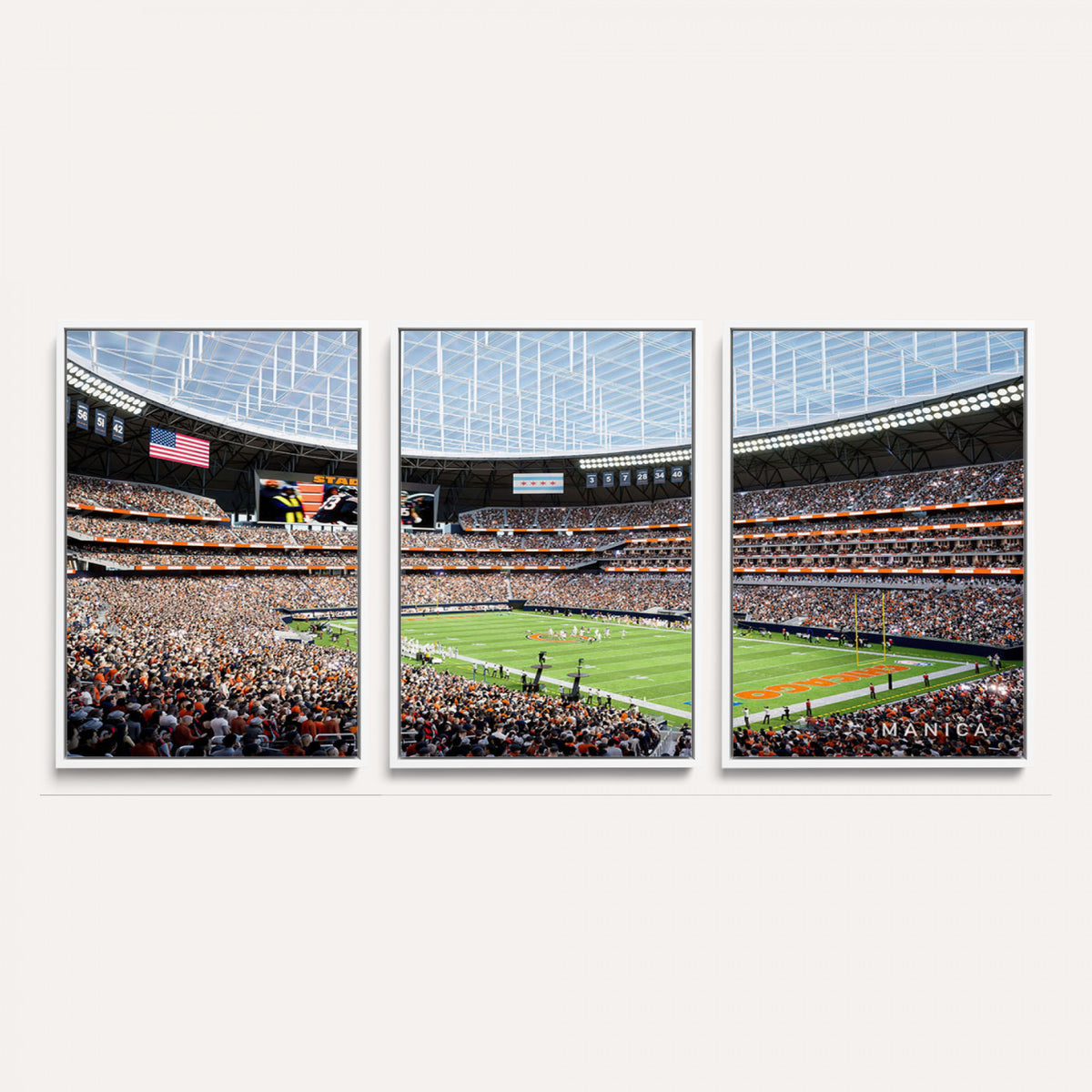 32530647-PAN-FL-20X10 - Chicago Bears Soldiers Field Wall Art Canvas Print, Framed and Ready to Hang
