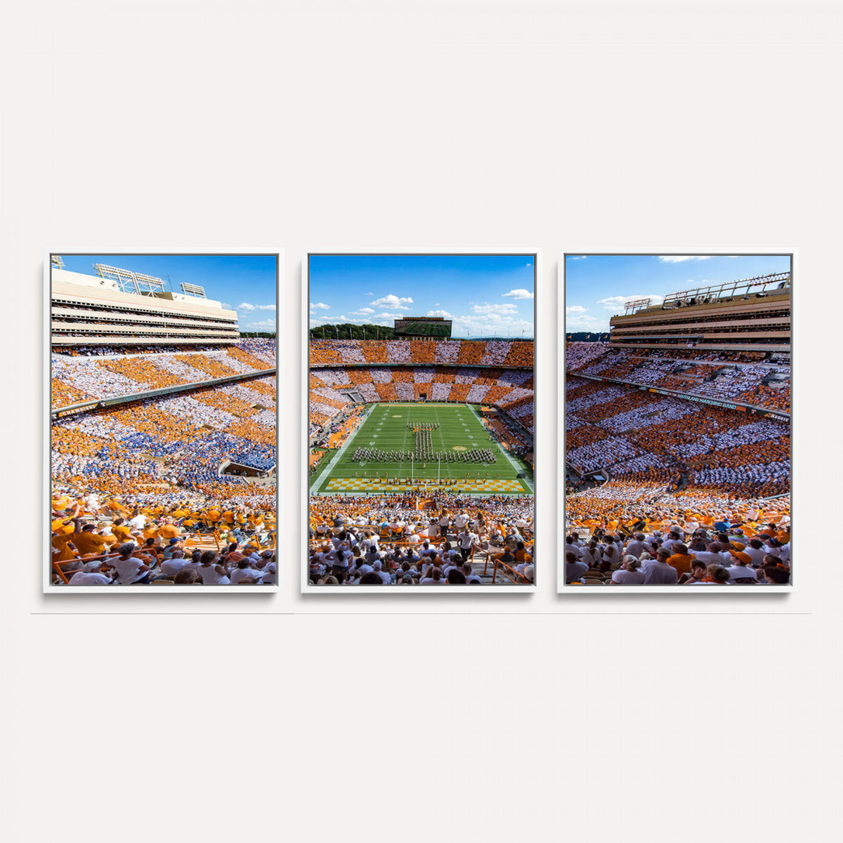 77097951-MGV-CV-36X24 - Tennessee Neyland Stadium Wall Art – Checkerboard Game Day Panoramic Canvas Print, College Football Decor for Home, Office, or Man Cave