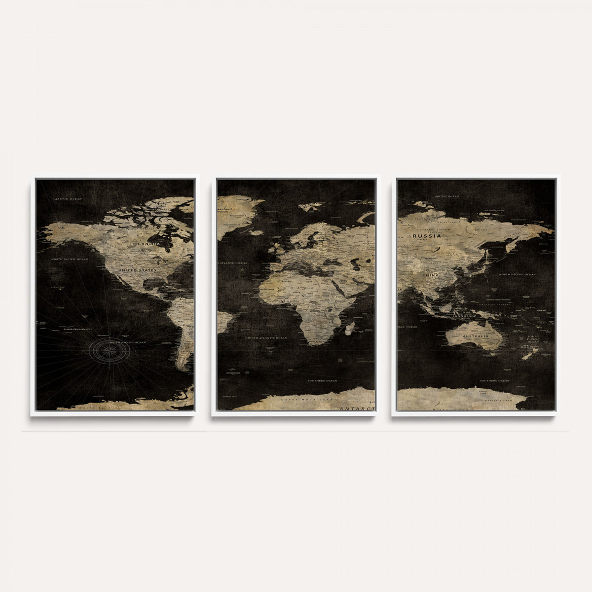 60653880-MGV-CV-36X24 - Push Pin World Map Canvas Wall Art Print, Interactive Travel