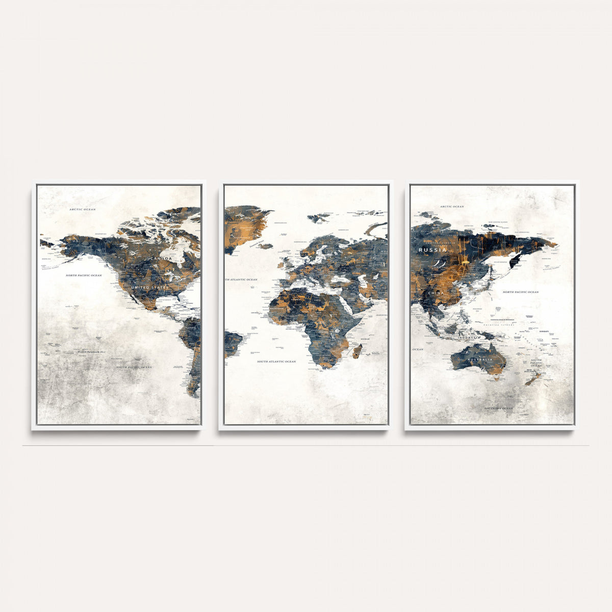52451147-MGV-CV-36X24 - World Map Wall Art Canvas Print for Office Wall Decor