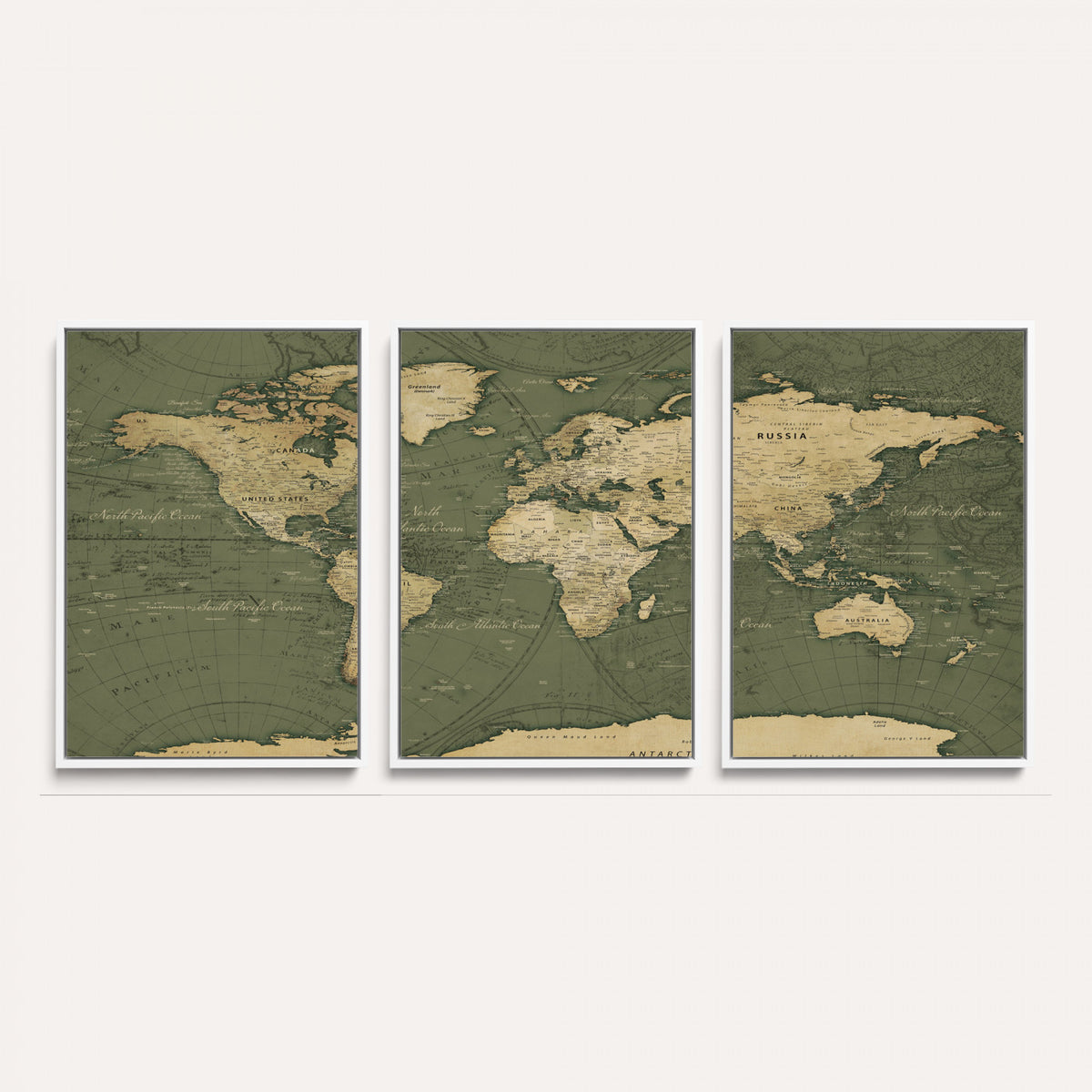 75846040-MGV-CV-36X24 - Large World Map Canvas Wall Art Print for Study Room Decor -
