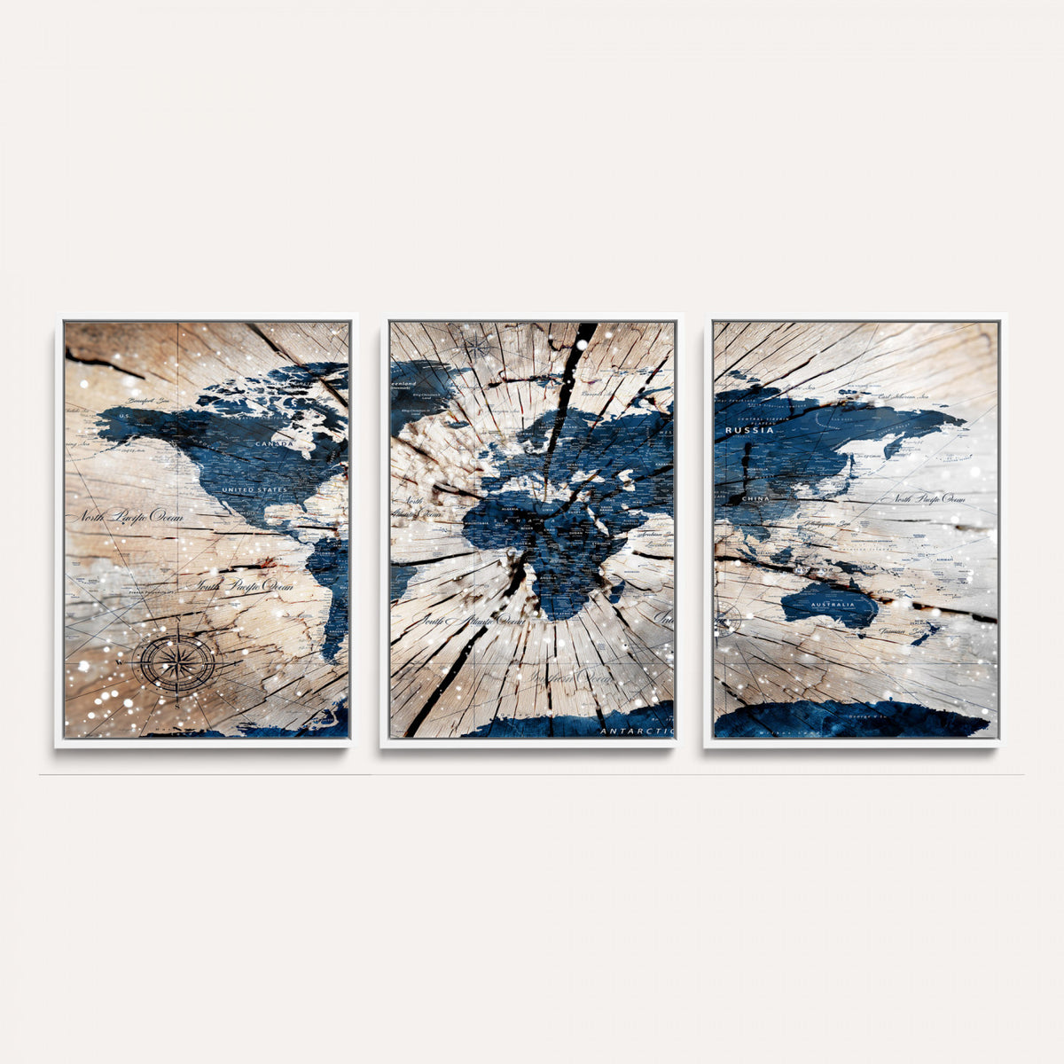 19478704-MGV-CV-36X24 - World Map Wall Art Canvas Print, Modern Decorative Framed Map Artwork Prints for Living Room, Office, Bedroom Wall Decor
