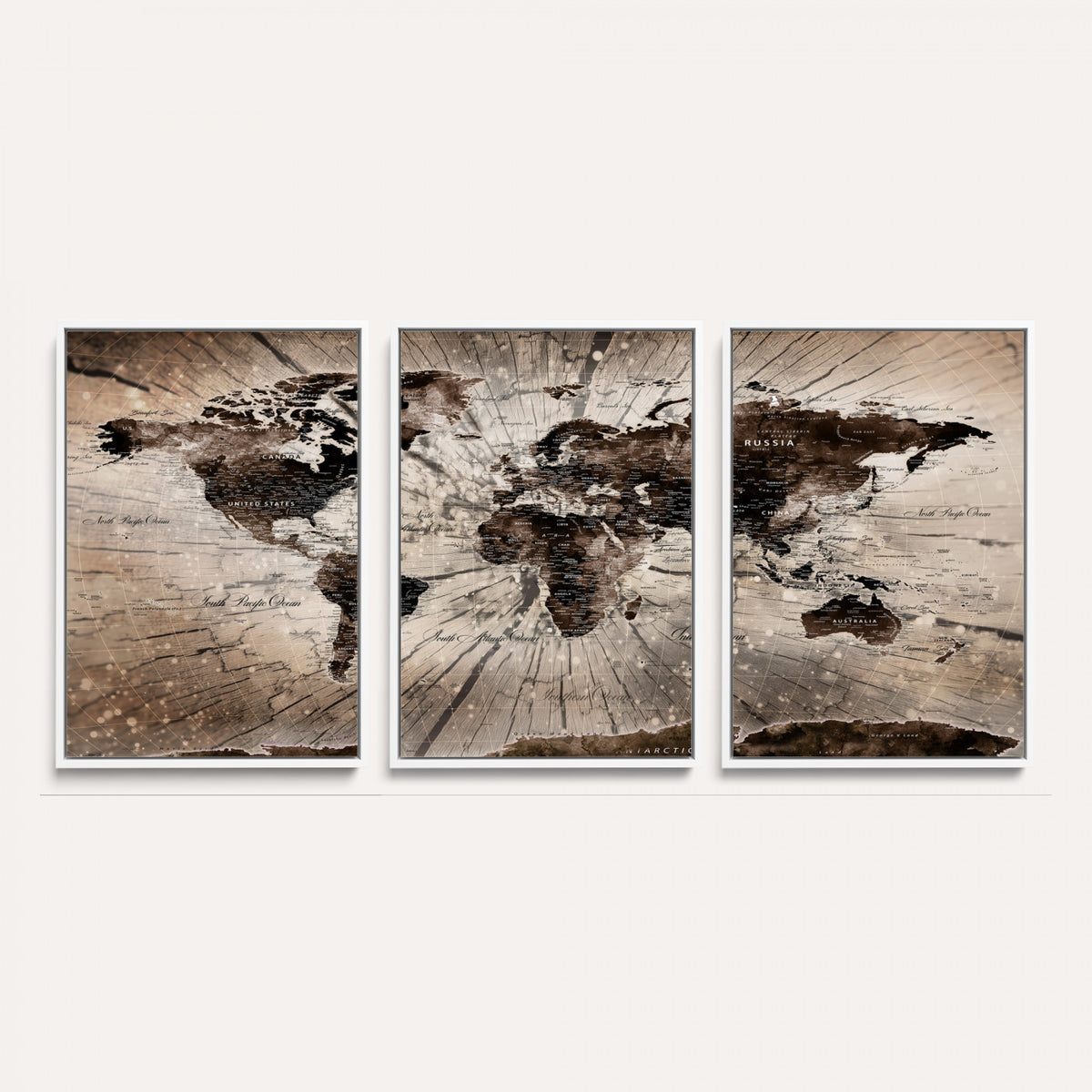 94623295-MGV-CV-36X24 - World Map Wall Art Canvas Print, Modern Decorative Framed Map Artwork Prints for Living Room, Office, Bedroom Wall Decor